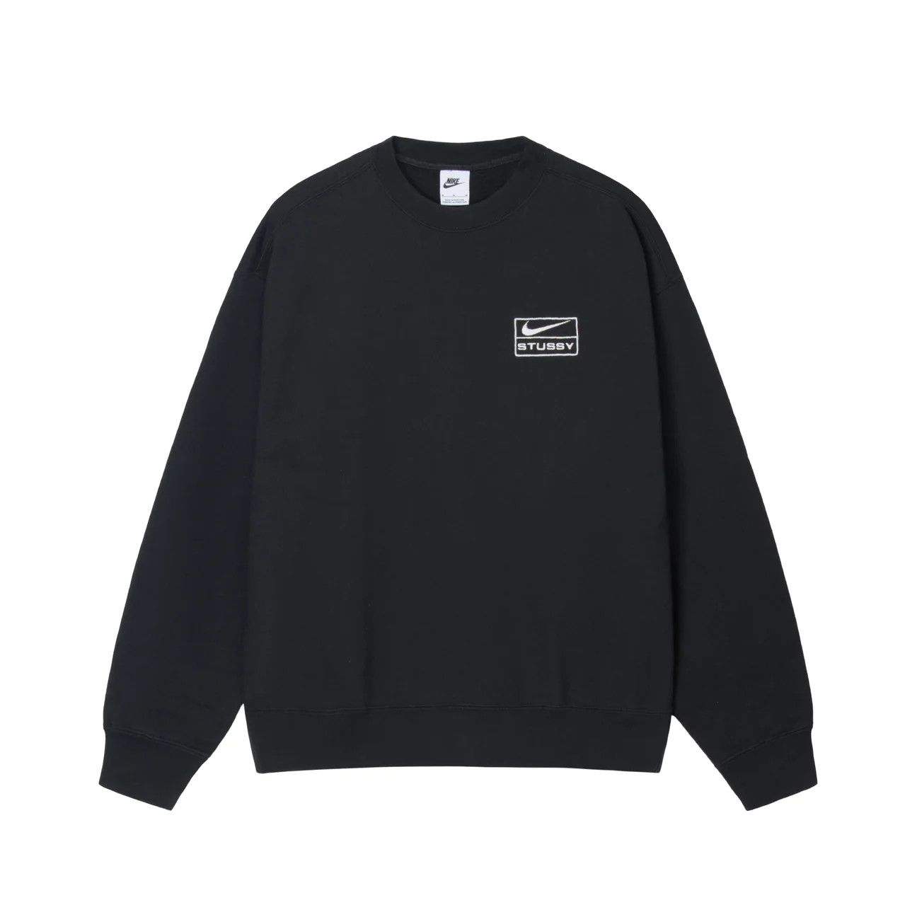 image of Sold Out Stüssy & Nike Stone Wash Fleece Crew Size Large NWT in Black, Men's