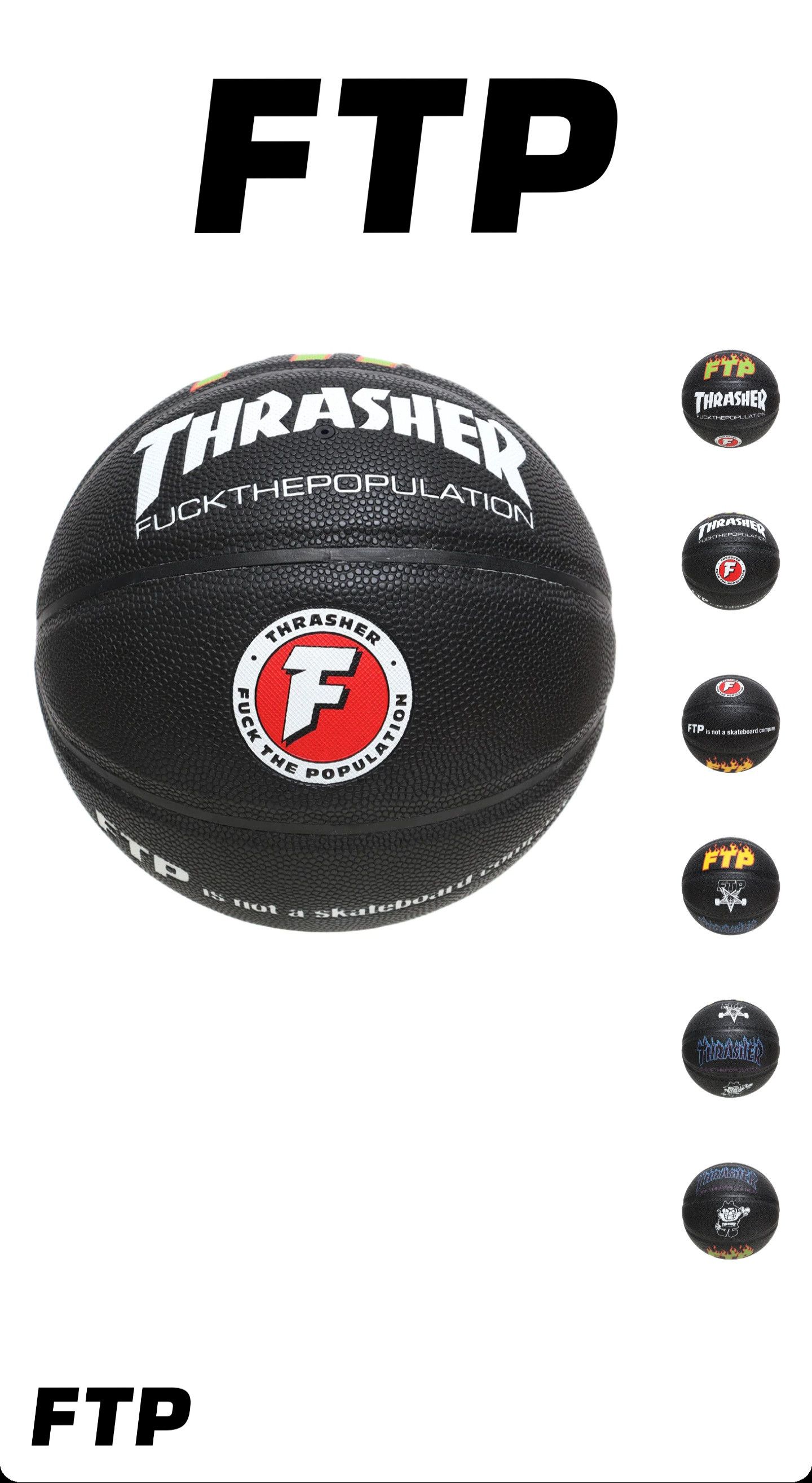 Fuck The Population × Thrasher FTP + THRASHER BASKETBALL Size ONE SIZE - 3 Thumbnail