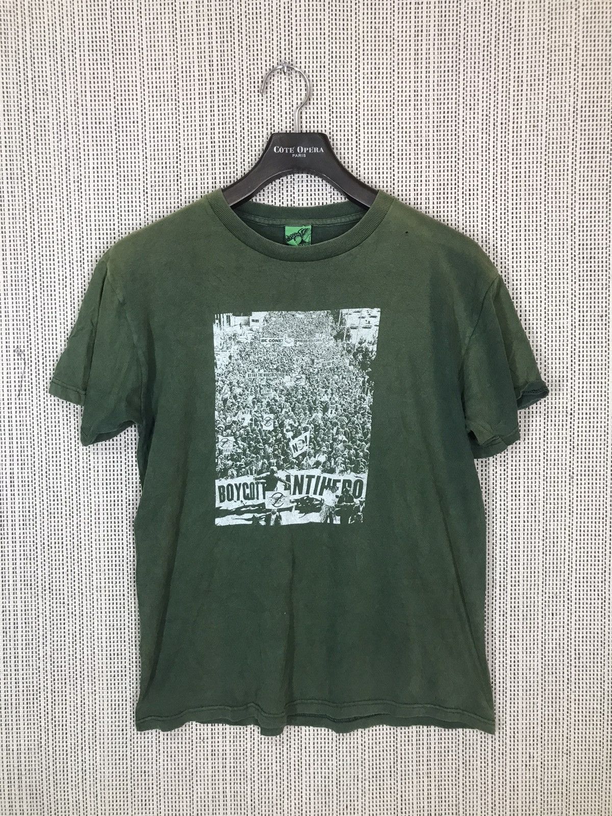 image of Stealsvintage 90's Boycott Antihero Sunfaded Tshirt in Green, Men's (Size Medium)