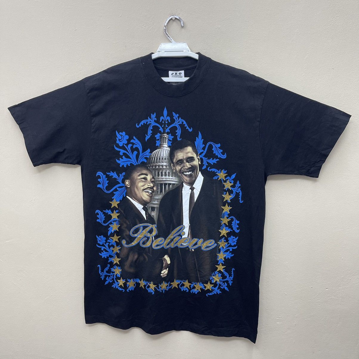 Beauty Beast × President's × Vintage Vintage 2000s Obama & Martin Luther Believe Xlarge T-Shirt Size US XL / EU 56 / 4 - 1 Thumbnail