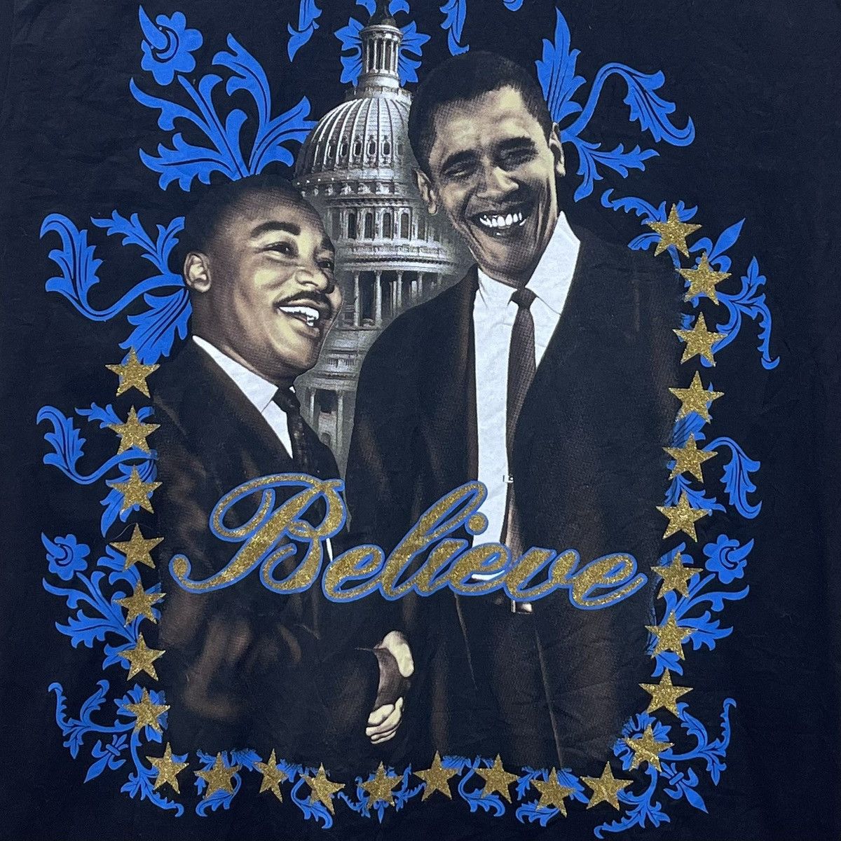 Beauty Beast × President's × Vintage Vintage 2000s Obama & Martin Luther Believe Xlarge T-Shirt Size US XL / EU 56 / 4 - 2 Thumbnail