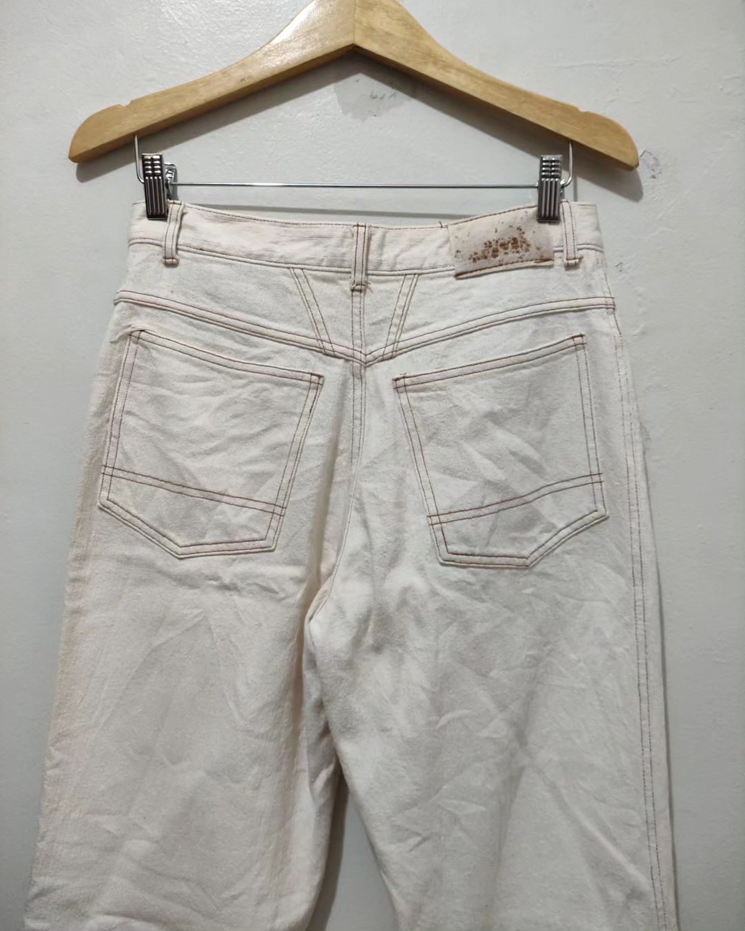 Marithe + Francois Girbaud Vintage Marithe Francois Girbaud Beige Denim Pant Size US 30 / EU 46 - 10 Thumbnail