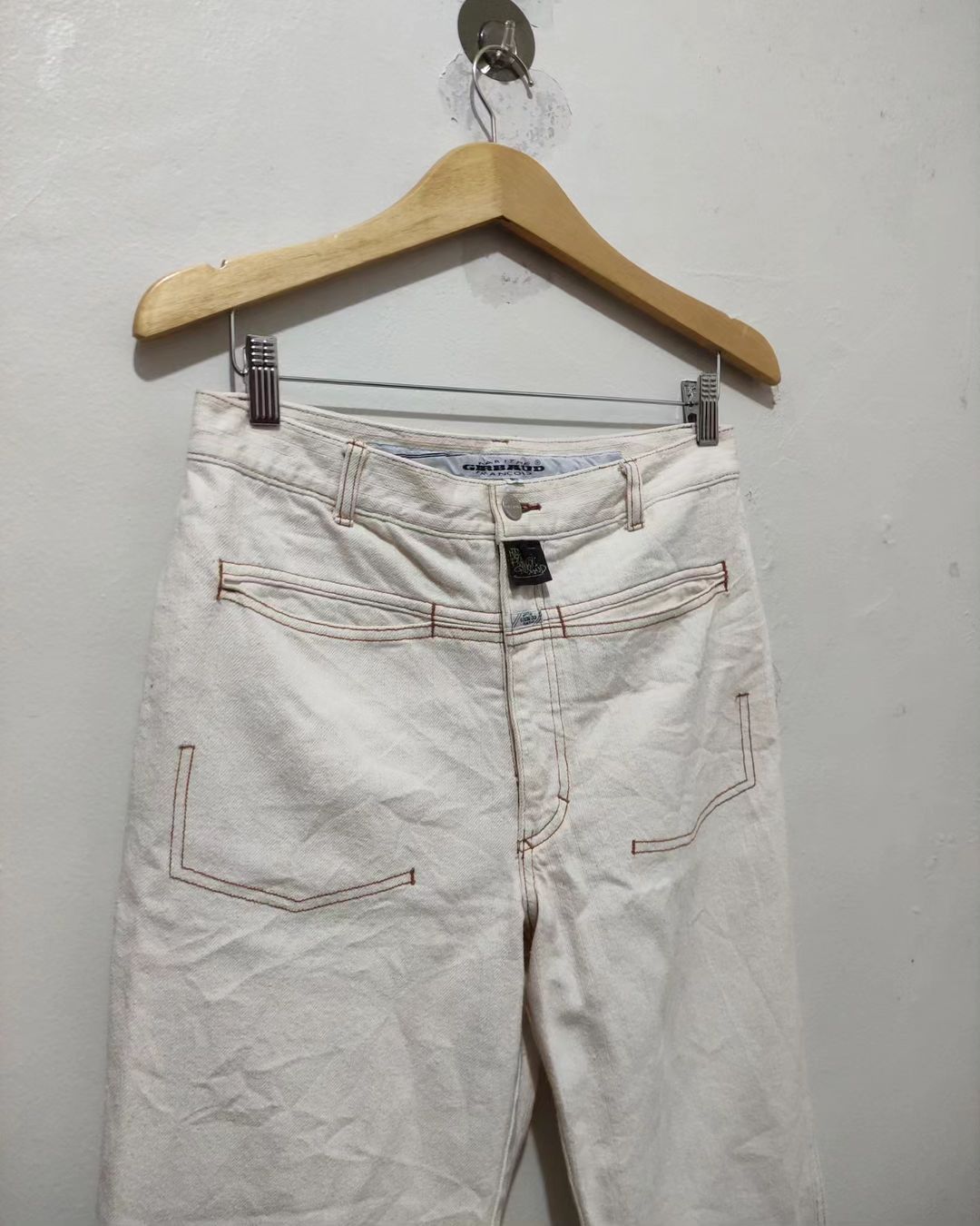 Marithe + Francois Girbaud Vintage Marithe Francois Girbaud Beige Denim Pant Size US 30 / EU 46 - 4 Thumbnail
