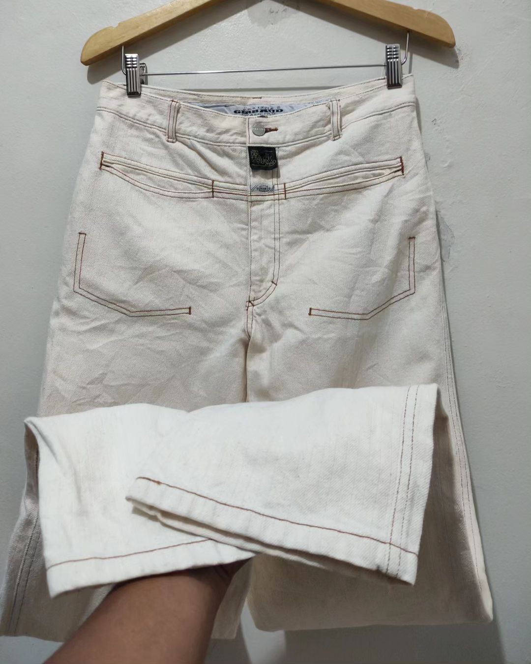 Marithe + Francois Girbaud Vintage Marithe Francois Girbaud Beige Denim Pant Size US 30 / EU 46 - 5 Thumbnail
