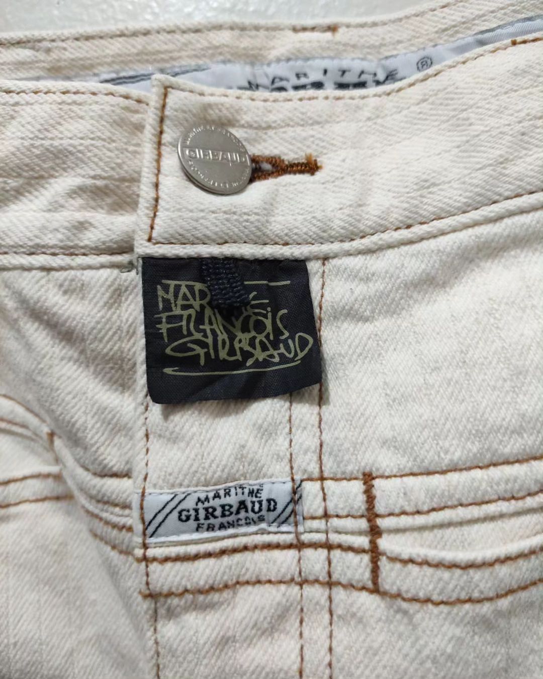 Marithe + Francois Girbaud Vintage Marithe Francois Girbaud Beige Denim Pant Size US 30 / EU 46 - 8 Thumbnail