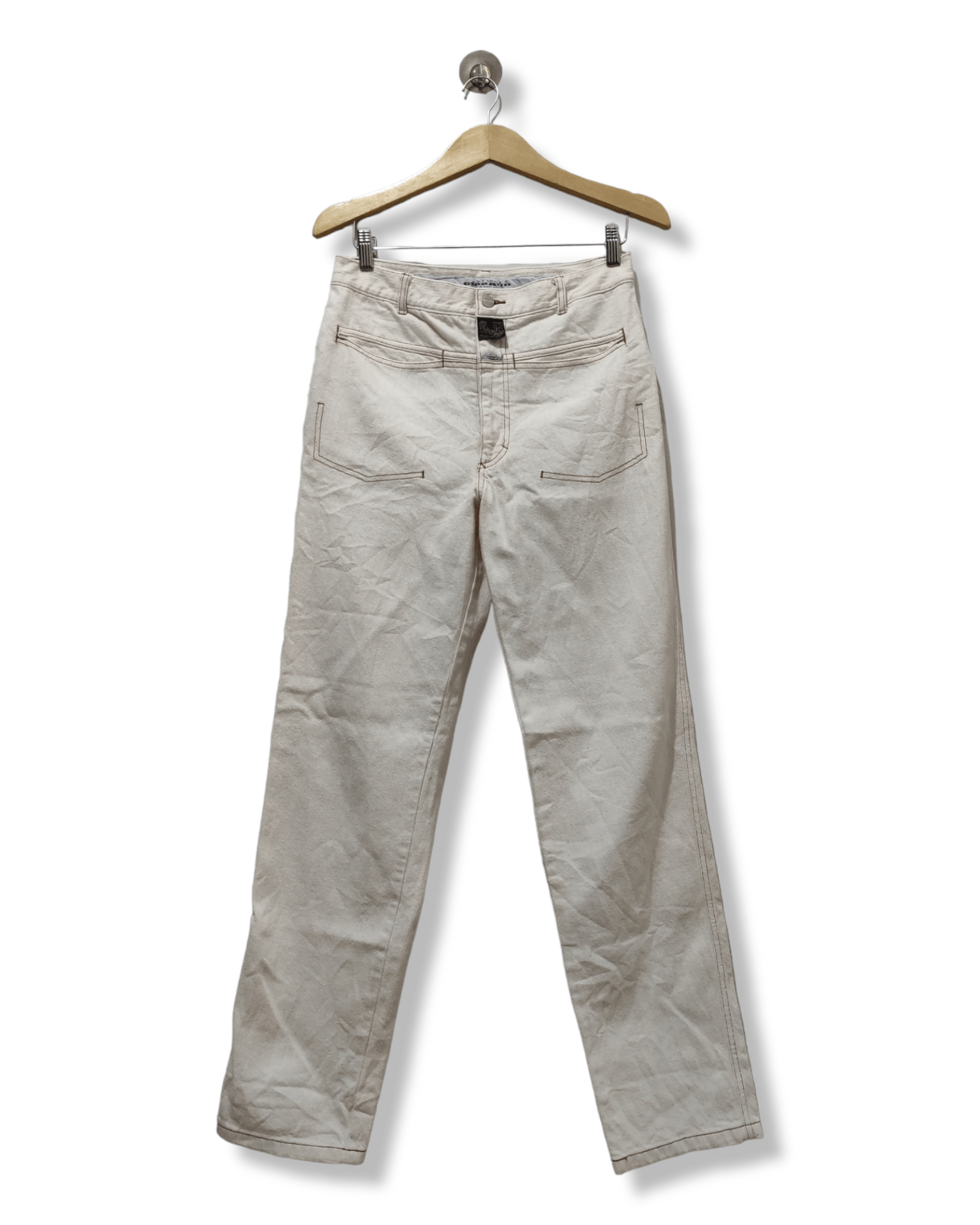 Marithe + Francois Girbaud Vintage Marithe Francois Girbaud Beige Denim Pant Size US 30 / EU 46 - 2 Thumbnail
