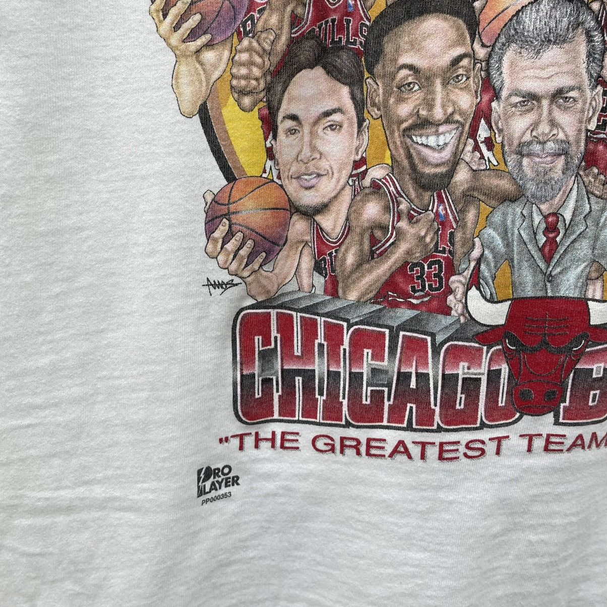 NBA Vintage Chicago Bulls Team Caricatures Tee Shirt Size US L / EU 52-54 / 3 - 3 Thumbnail
