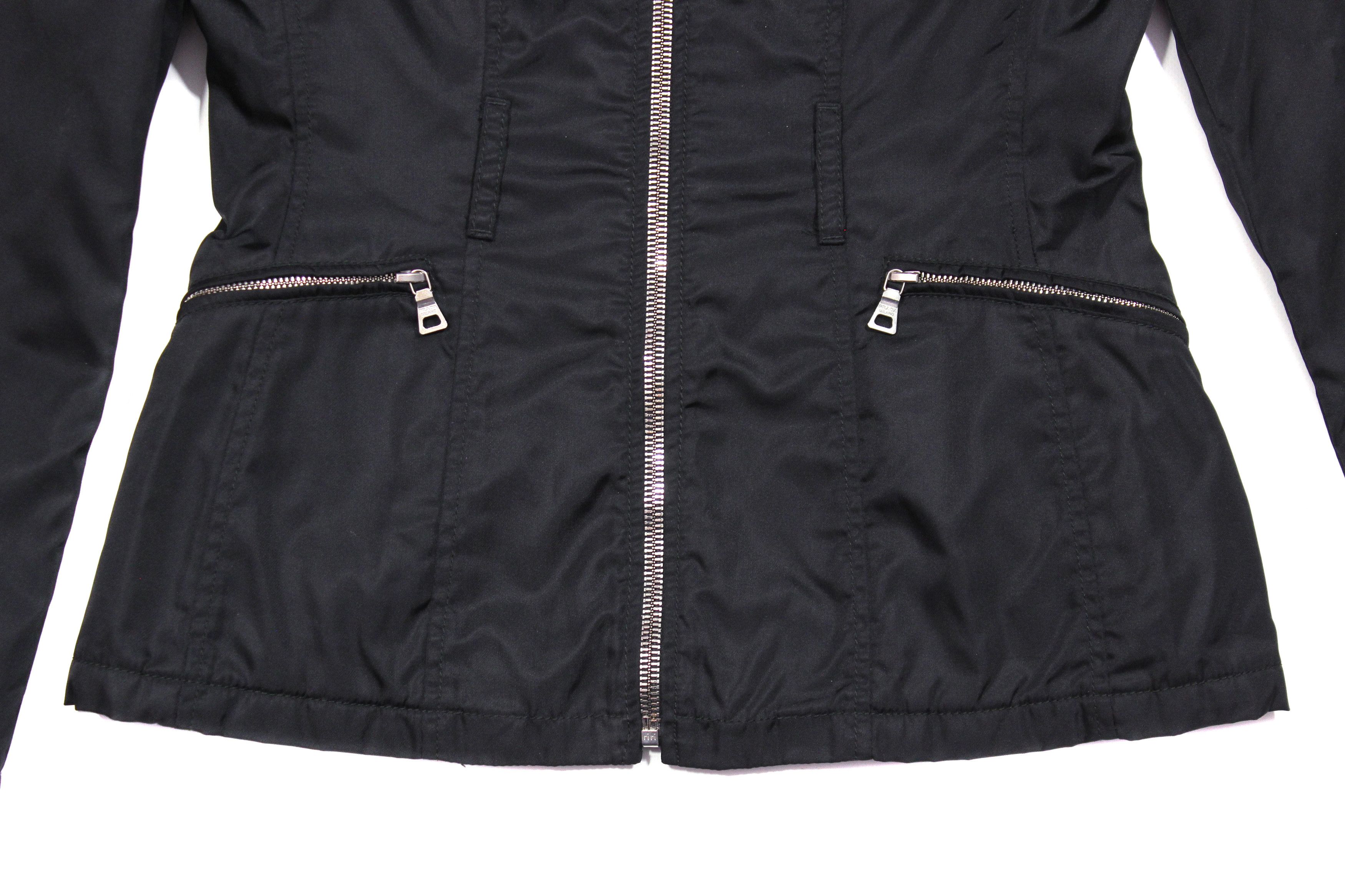 Prada 90S Mainline Nylon Leather Jacket Vintage Size S / US 4 / IT 40 - 4 Thumbnail