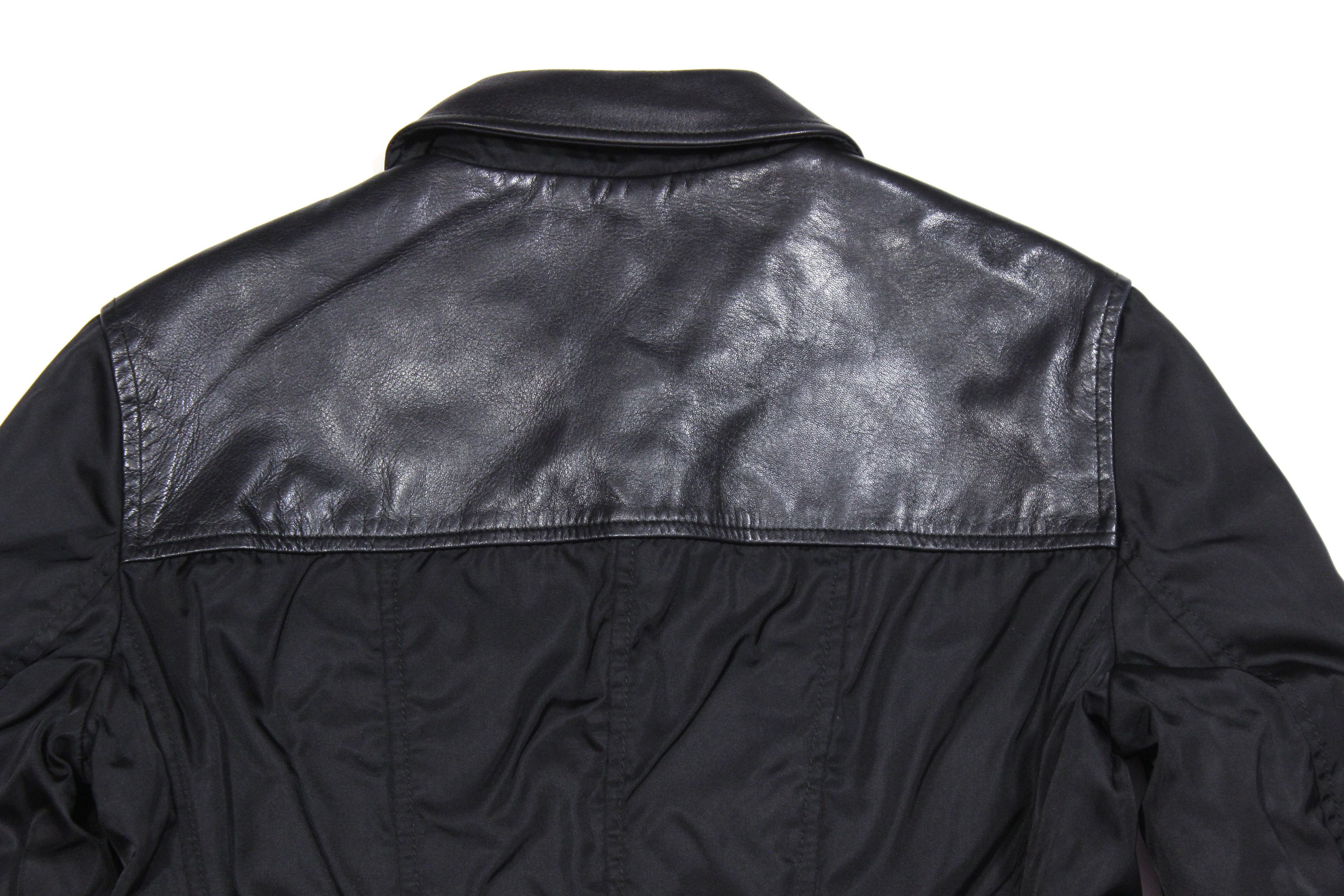 Prada 90S Mainline Nylon Leather Jacket Vintage Size S / US 4 / IT 40 - 5 Thumbnail