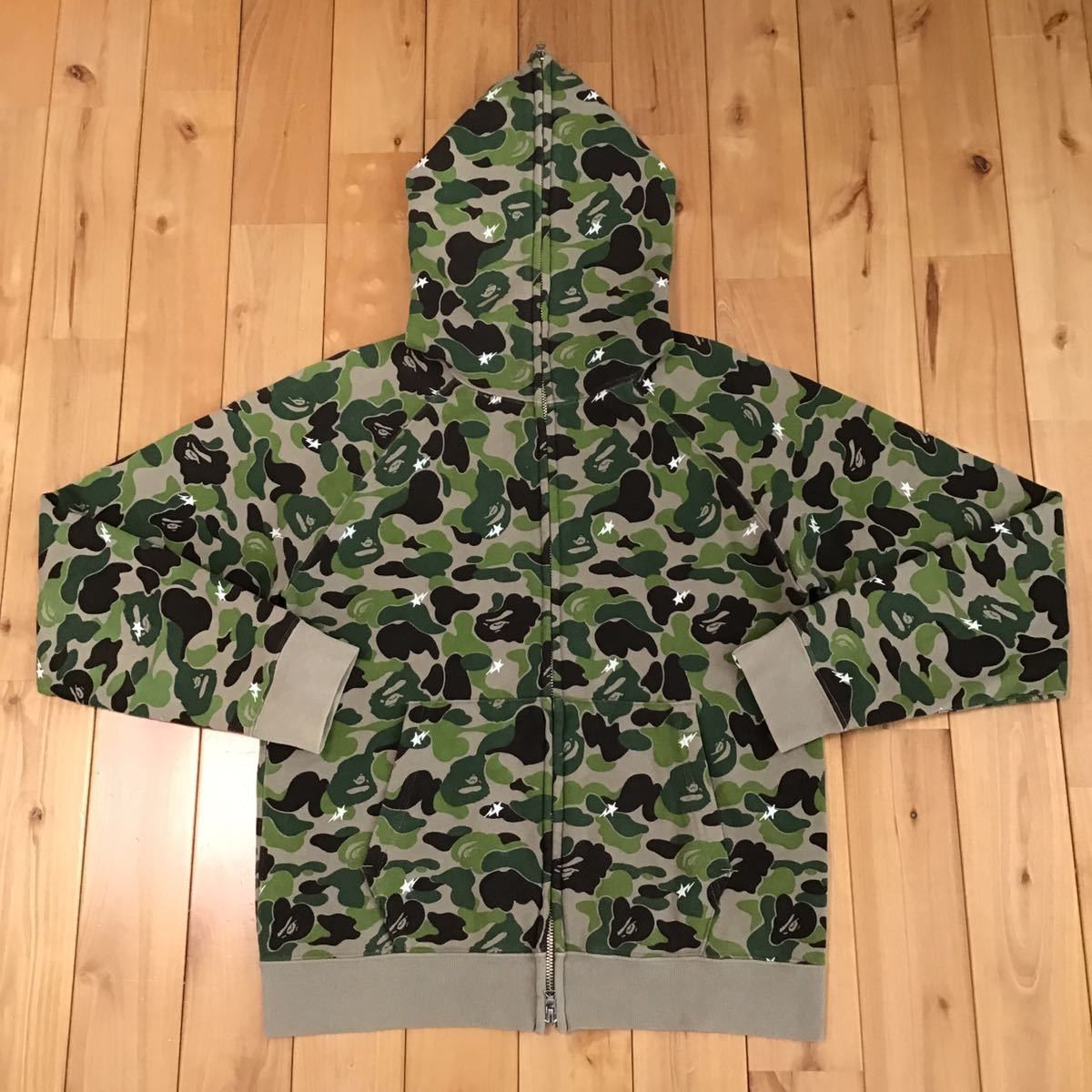 Image of Bape Star Abc Camo Full Zip Hoodie A Bathing Ape Bape Sta in Green Camo, Men's (Size Small)