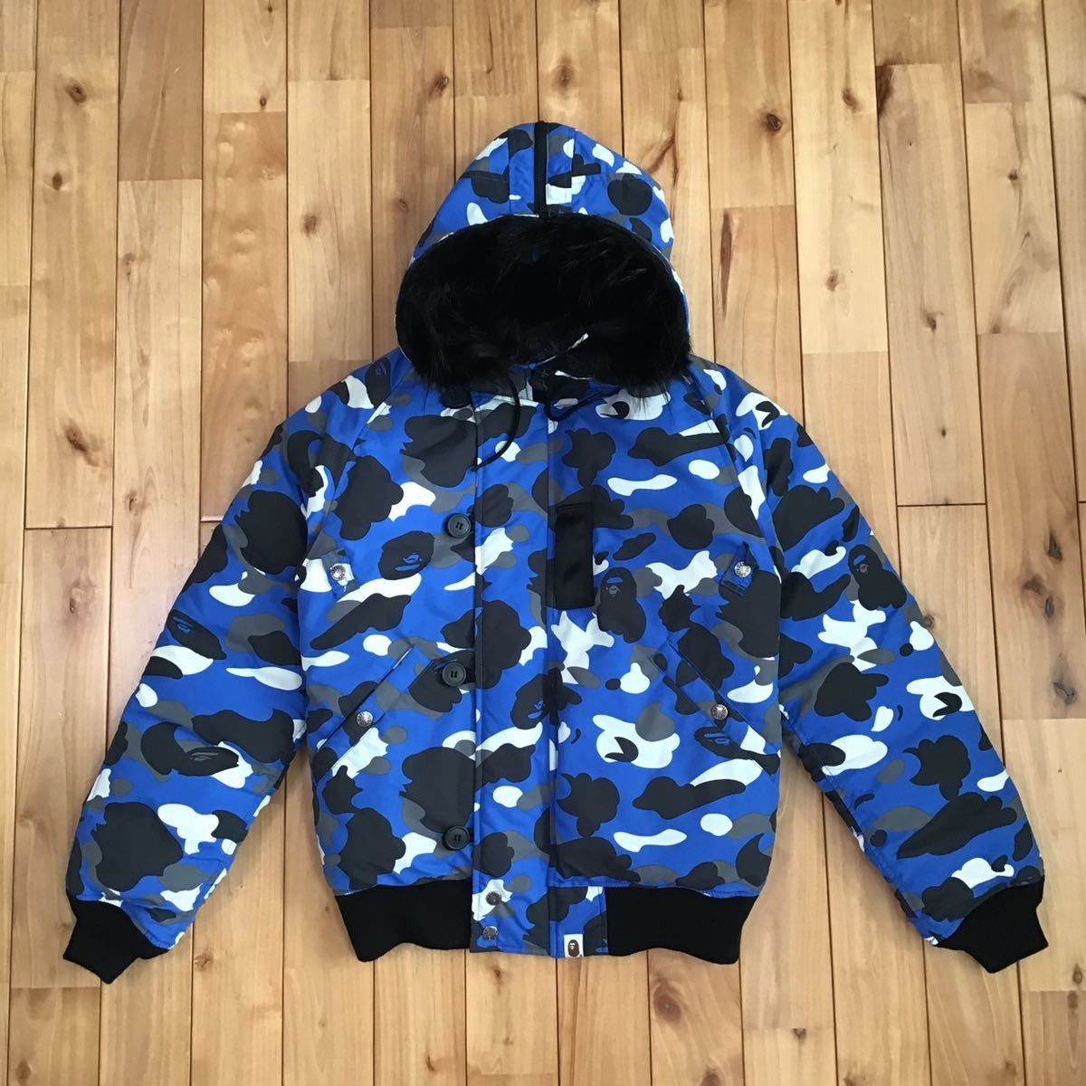 Bape Warm Up Camo Down Hoodie Jacket Grailed