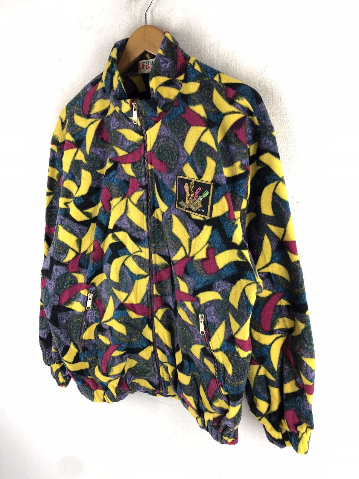 Japanese Brand 🔥BUT NICE🔥LIFELINE MULTICOLOR PRINTED FLEECE JACKET Size US L / EU 52-54 / 3 - 3 Thumbnail
