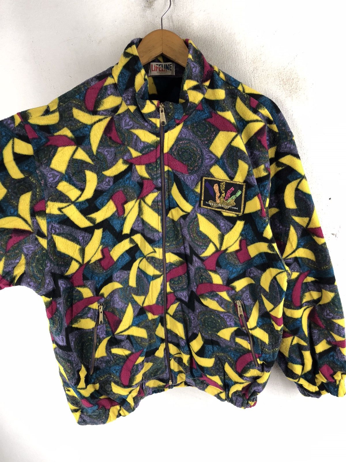 Japanese Brand 🔥BUT NICE🔥LIFELINE MULTICOLOR PRINTED FLEECE JACKET Size US L / EU 52-54 / 3 - 5 Thumbnail