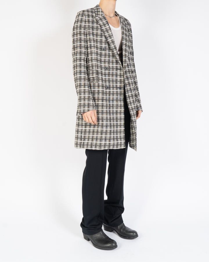 Haider Ackermann FW15 Black & White Checked Boucle Coat Size XS / US 0-2 / IT 36-38 - 3 Thumbnail