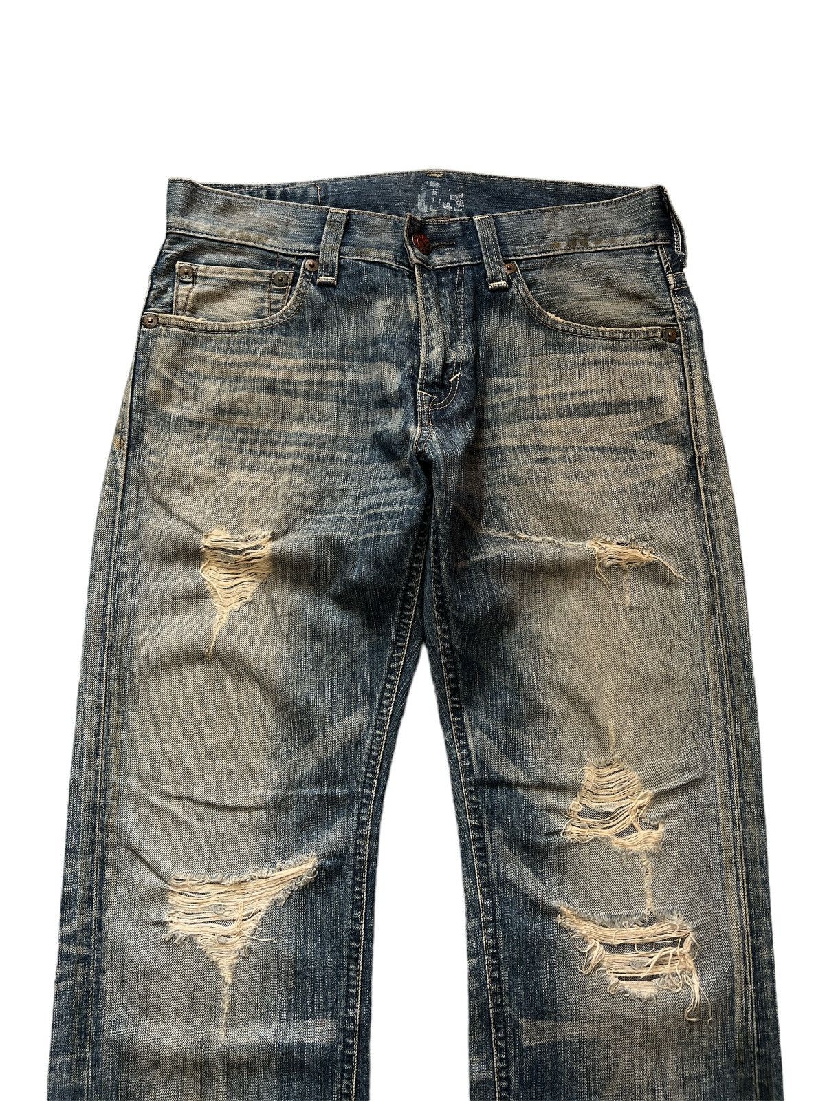 Japanese Brand × Vintage THRASHED EDWIN 503 DISTRESSED DENIM PANT Size US 32 / EU 48 - 3 Thumbnail