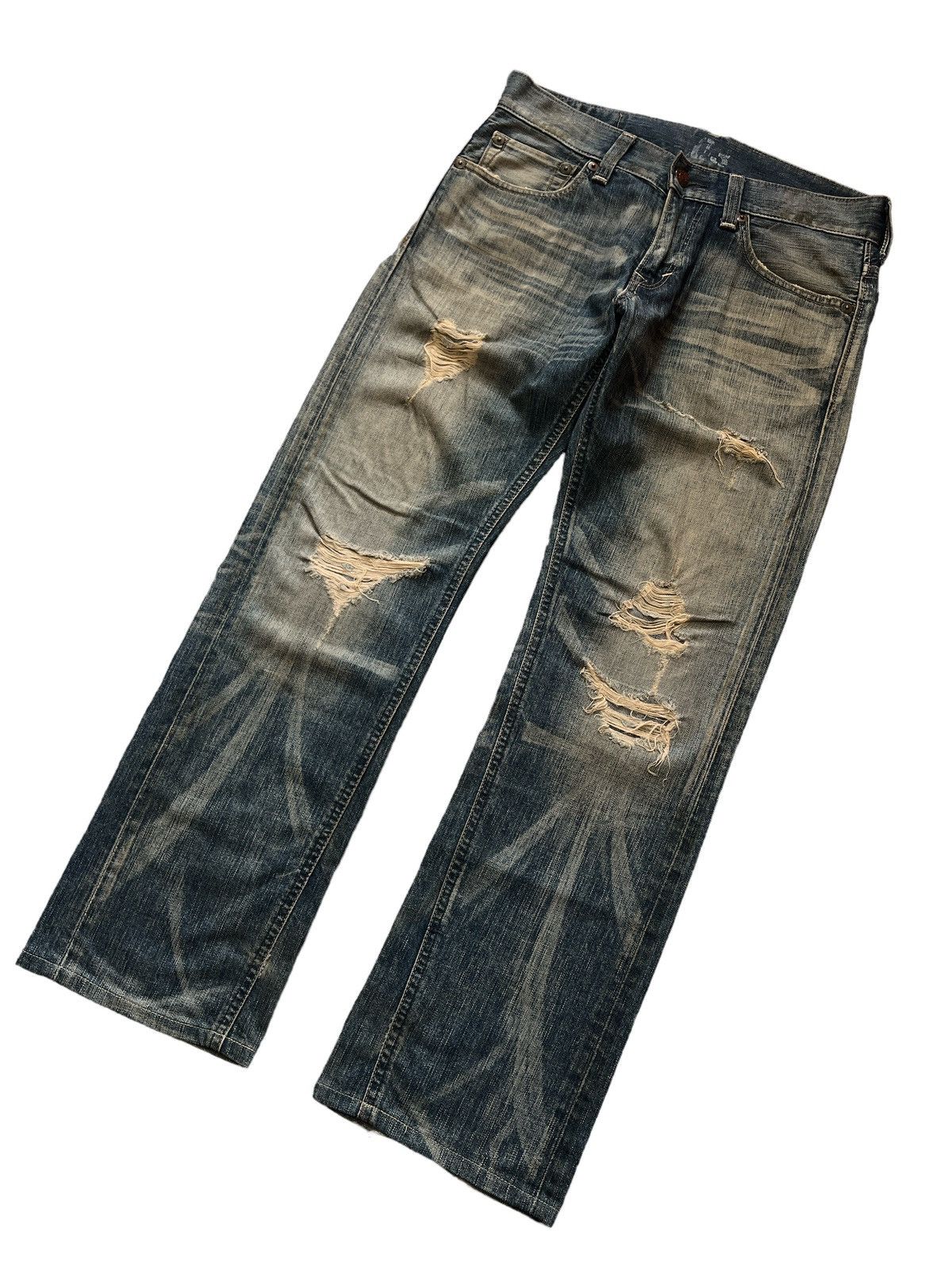 Japanese Brand × Vintage THRASHED EDWIN 503 DISTRESSED DENIM PANT Size US 32 / EU 48 - 5 Thumbnail