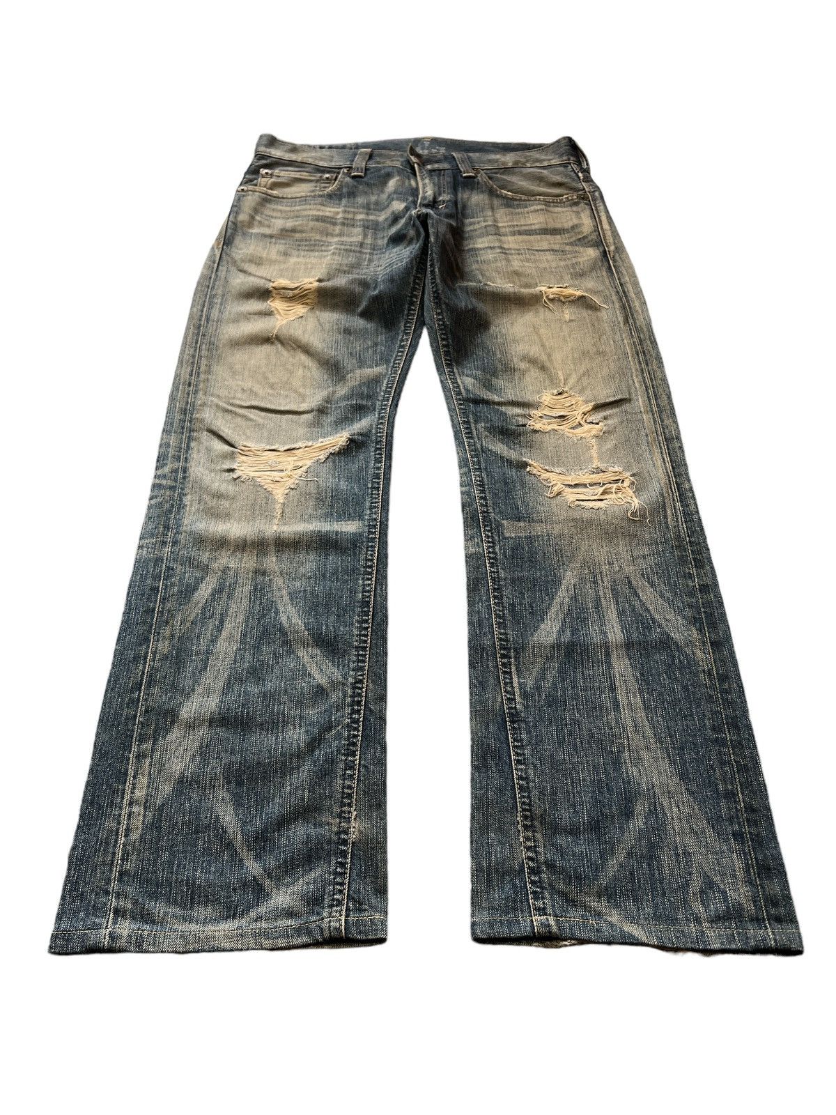 Japanese Brand × Vintage THRASHED EDWIN 503 DISTRESSED DENIM PANT Size US 32 / EU 48 - 2 Thumbnail