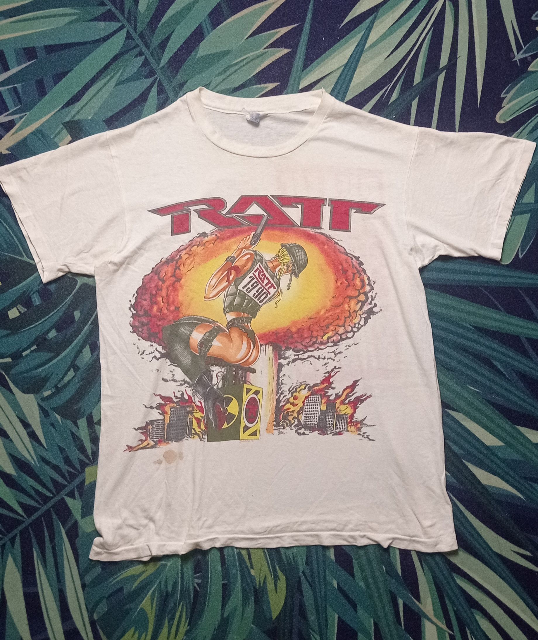 Vintage 1990 Ratt Detonator World Tour 1990-91 T Shirt