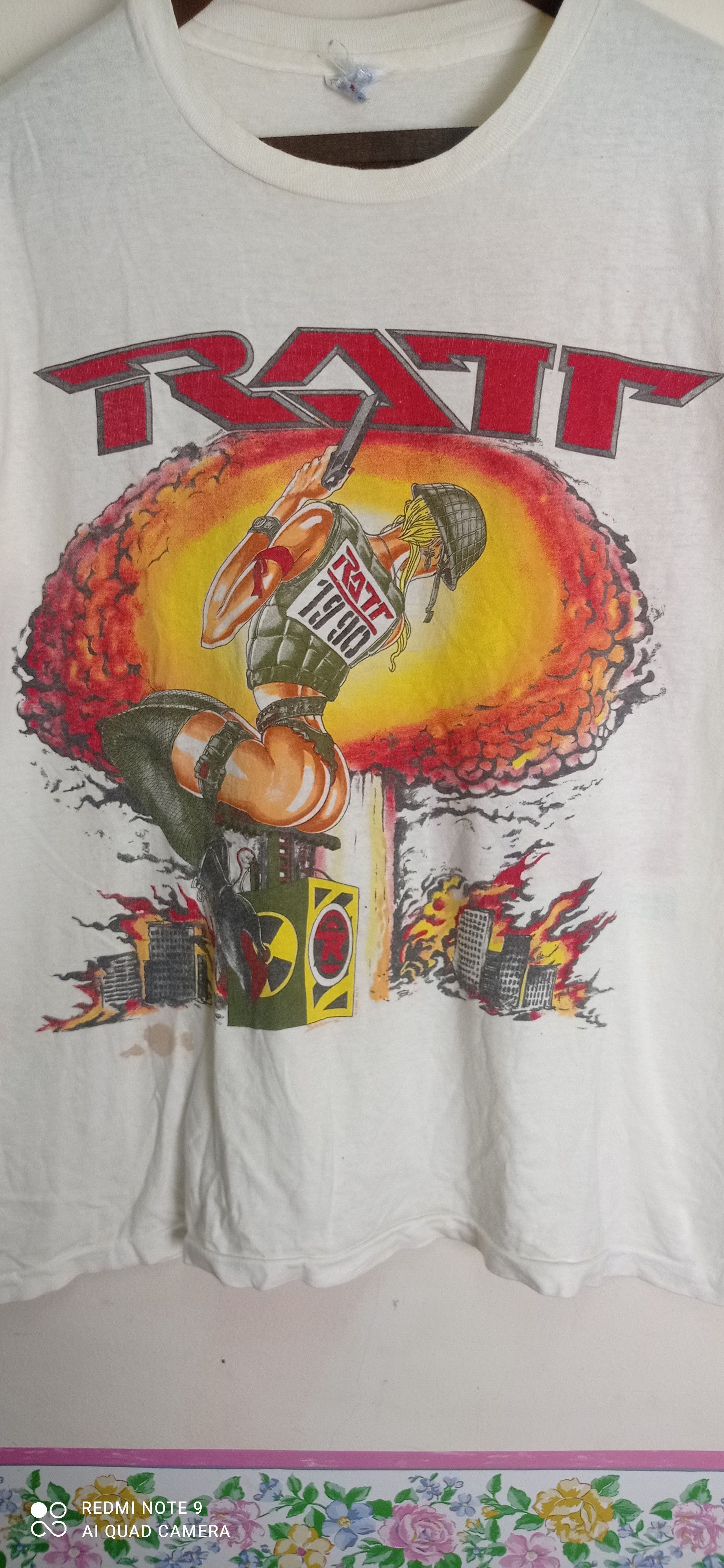 Vintage 1990 Ratt Detonator World Tour 1990-91 T Shirt