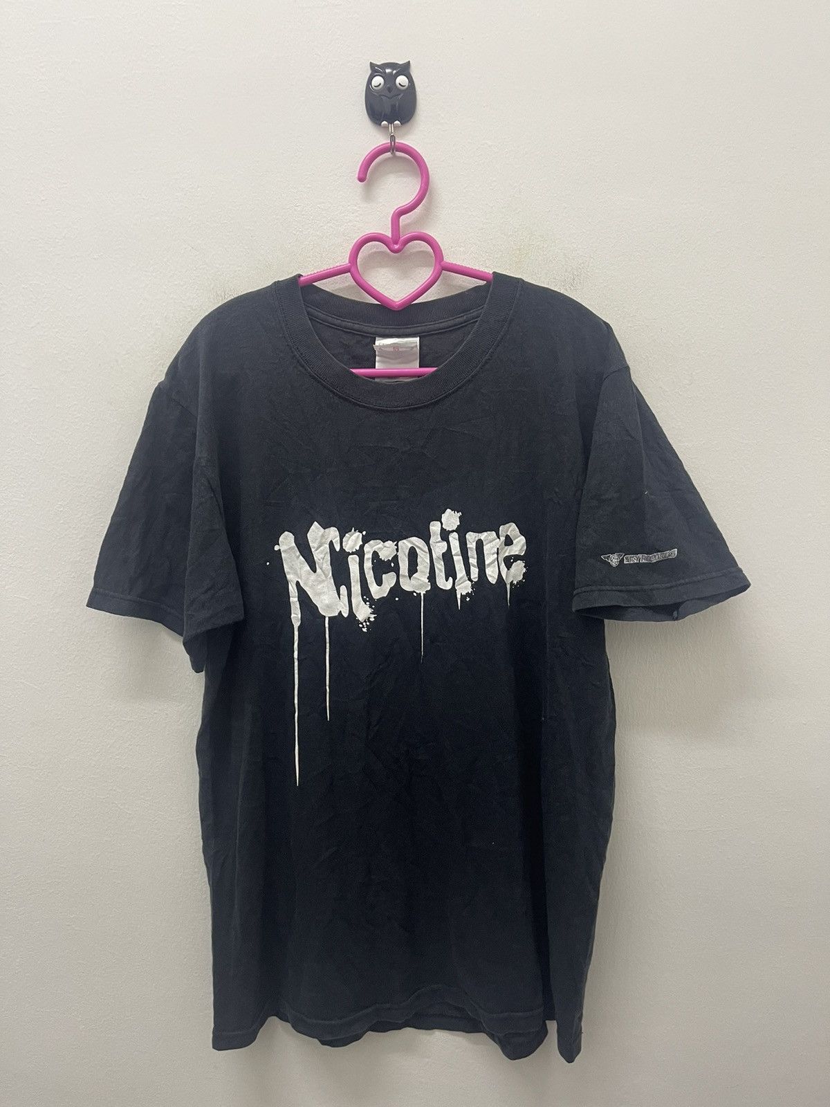 image of Band Tees x Rock Band Vintage Nicotine School Of Liberty Tour Sky Records in Black (Size Medium)