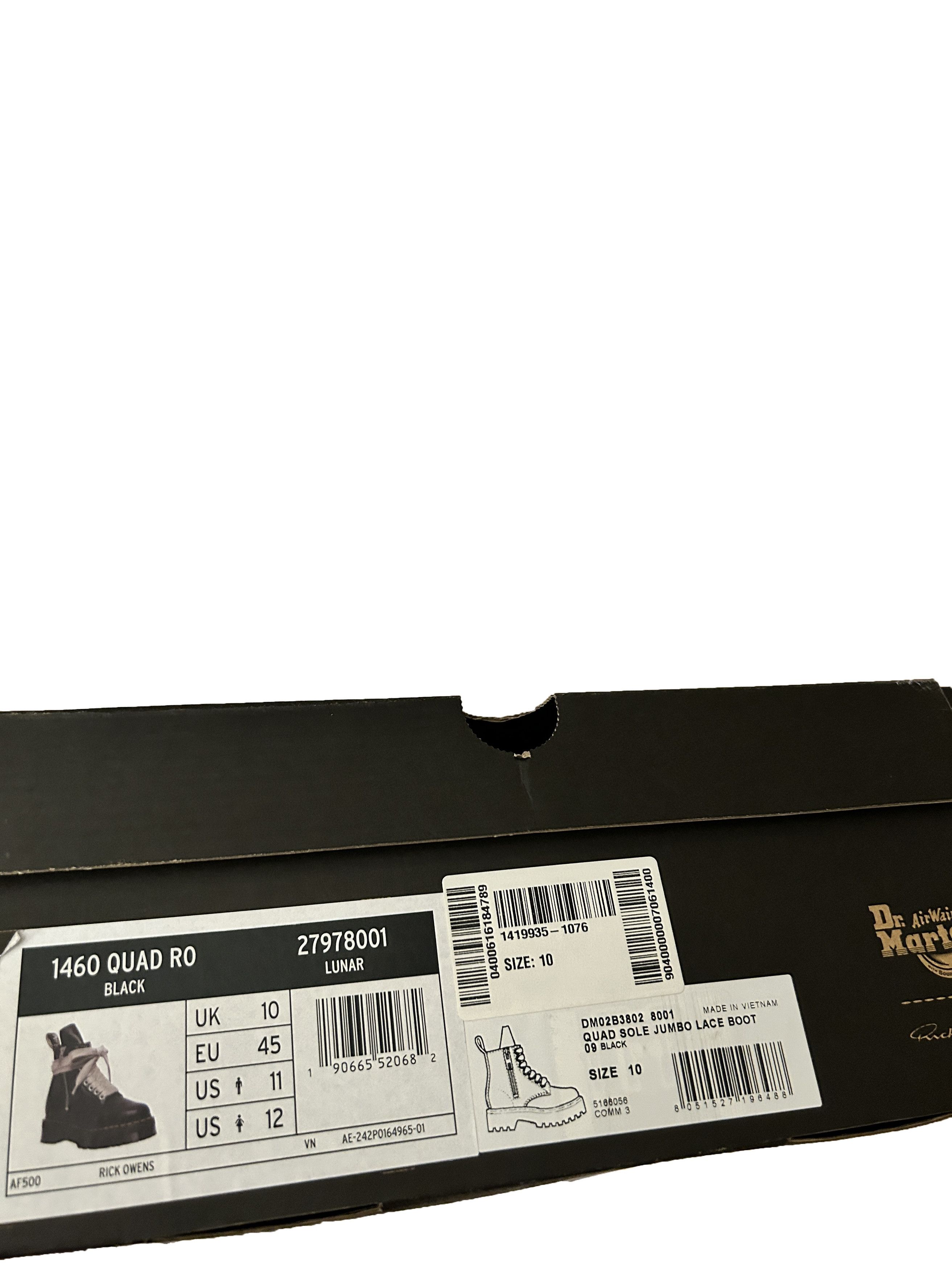Men's Rick Owens X Dr Martens 1460 Quad RO Jumbo Laces