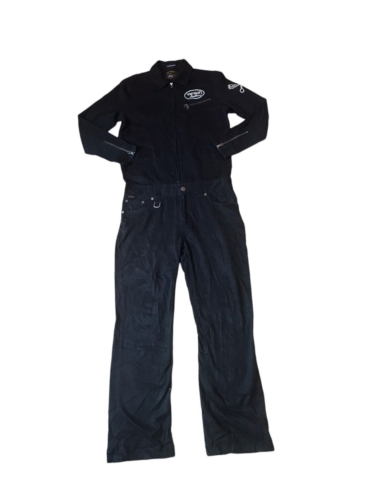 Vanson Leathers ブラックオーバーオール L