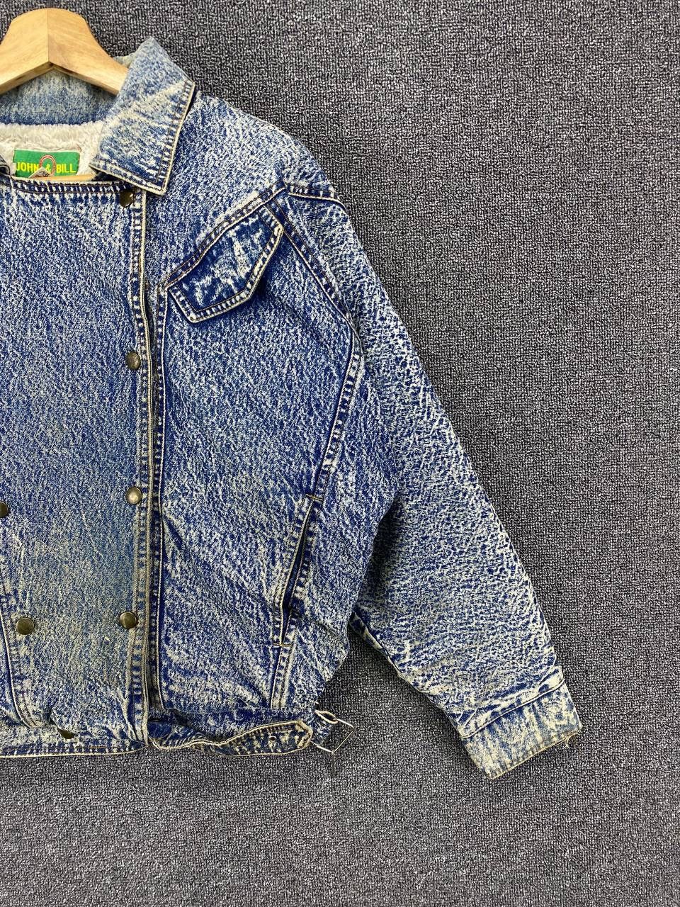 Vintage Vintage John & Bill Acid Wash Style Rare Design Denim Jacket Size M / US 6-8 / IT 42-44 - 4 Thumbnail
