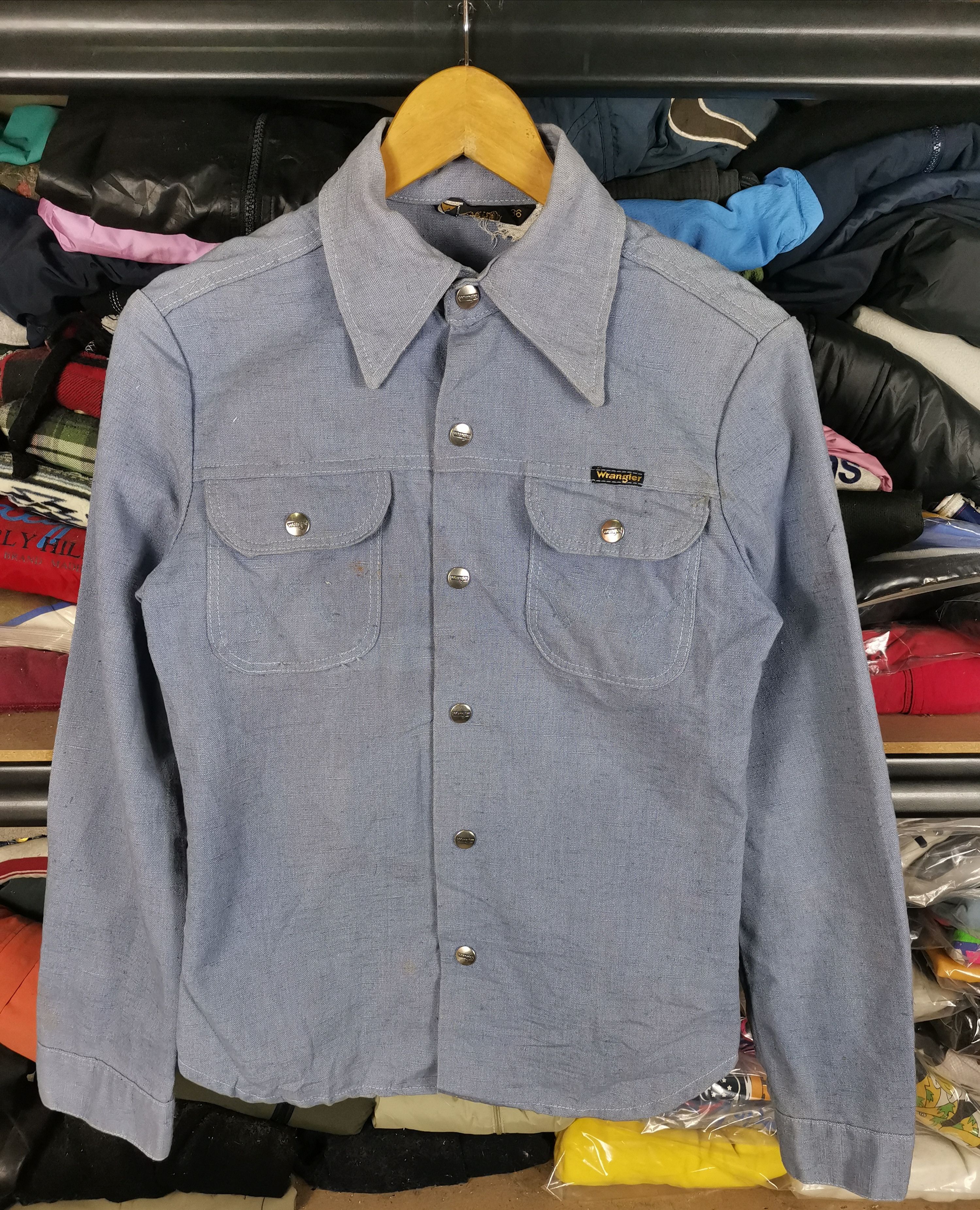 Wrangler Vintage 80s Wrangler Snap Button Western Denim Shirt Size XS / US 0-2 / IT 36-38 - 1 Thumbnail