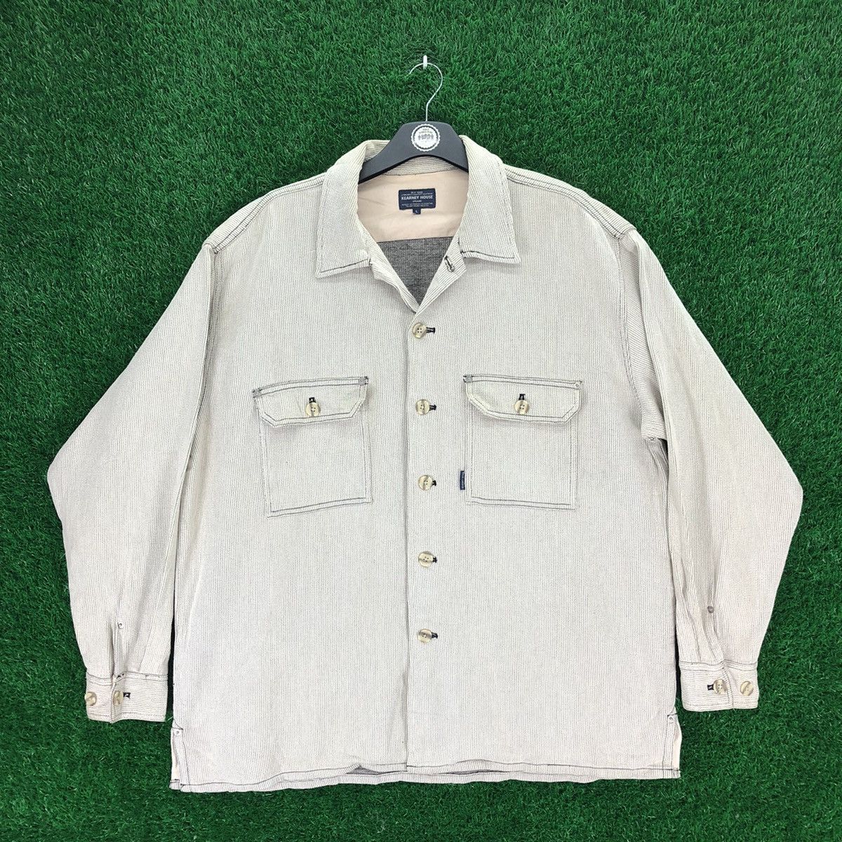 image of Corduroi Club x Vintage Corduroy Shirts Double Pocket Rivet By Kearney House in White (Size 2XL)