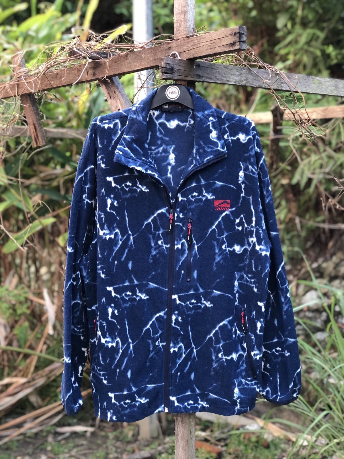 image of Vintage Fleece Zipper Sweater By Apoy in Blue, Men's (Size 2XL)