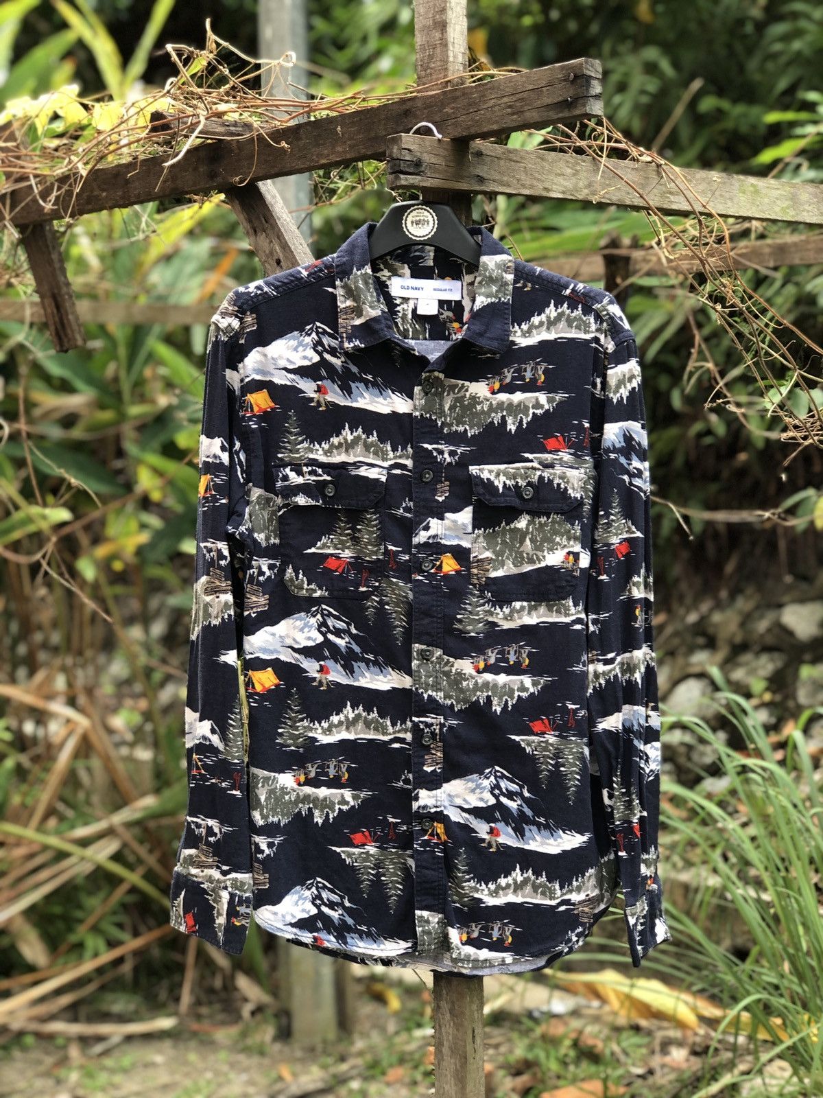 Flannel Rugged Flannel Fullprint Ski Ice Motive by Old Navy Size US L / EU 52-54 / 3 - 1 Thumbnail