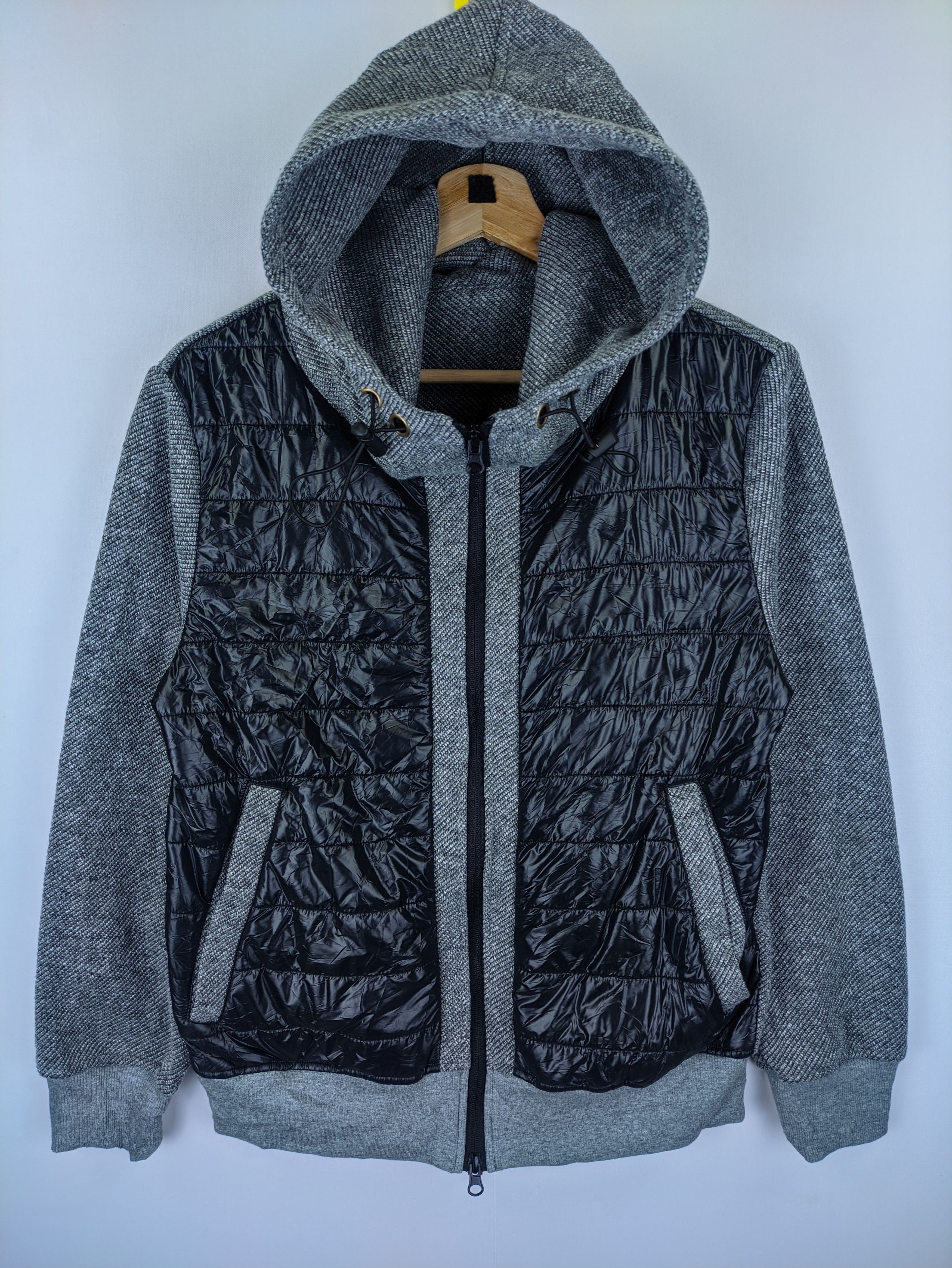 image of Unlisted Stealsjacket Hooded Zip Up Unbranded in Black Gray, Men's (Size Medium)