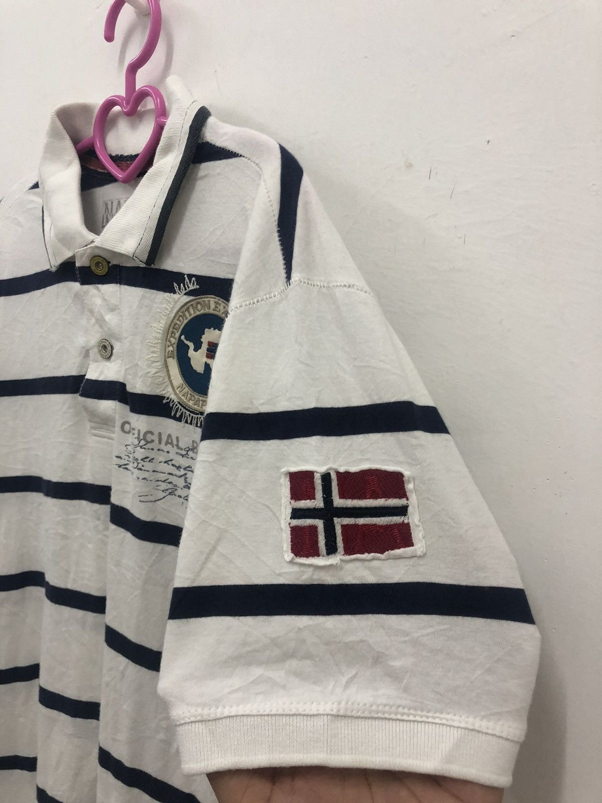 Napapijri NAPAPIJRI Geographic Windward Leeward Striped Polo Shirt Size US L / EU 52-54 / 3 - 3 Thumbnail