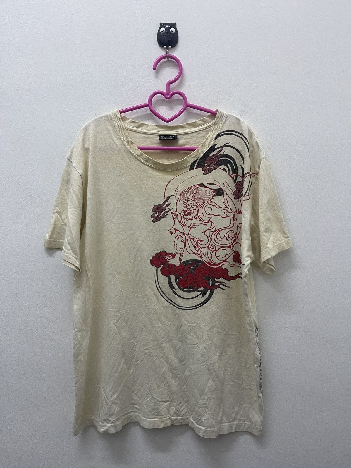 If Six Was Nine Rare Vintage BULLET NOISE Sukajan Motive Gods Fujin Raijin Size US L / EU 52-54 / 3 - 2 Thumbnail