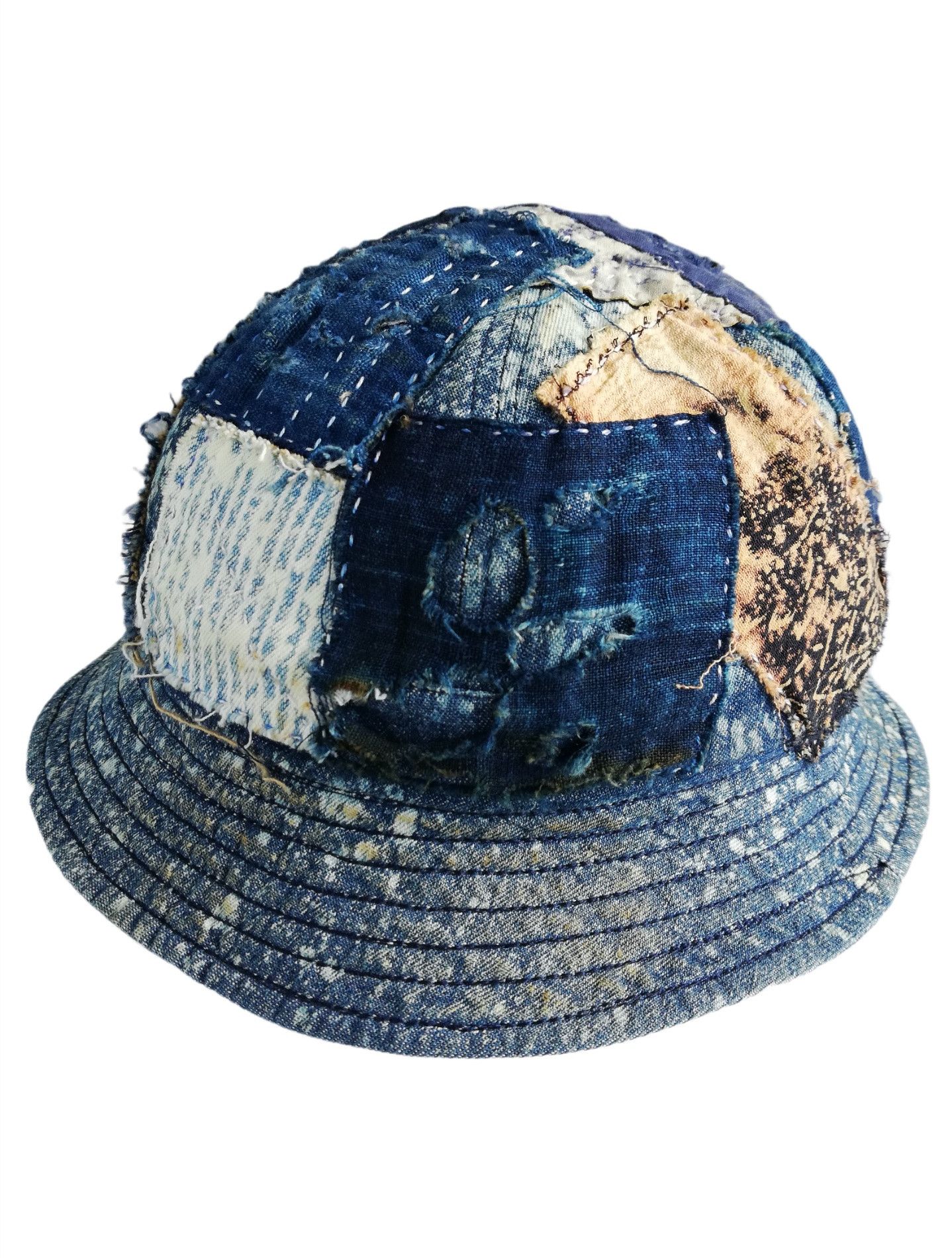 Japanese Brand 🔥Design Iconic Style Kapital Reversible Boro Bucket Hat Size ONE SIZE - 11 Thumbnail