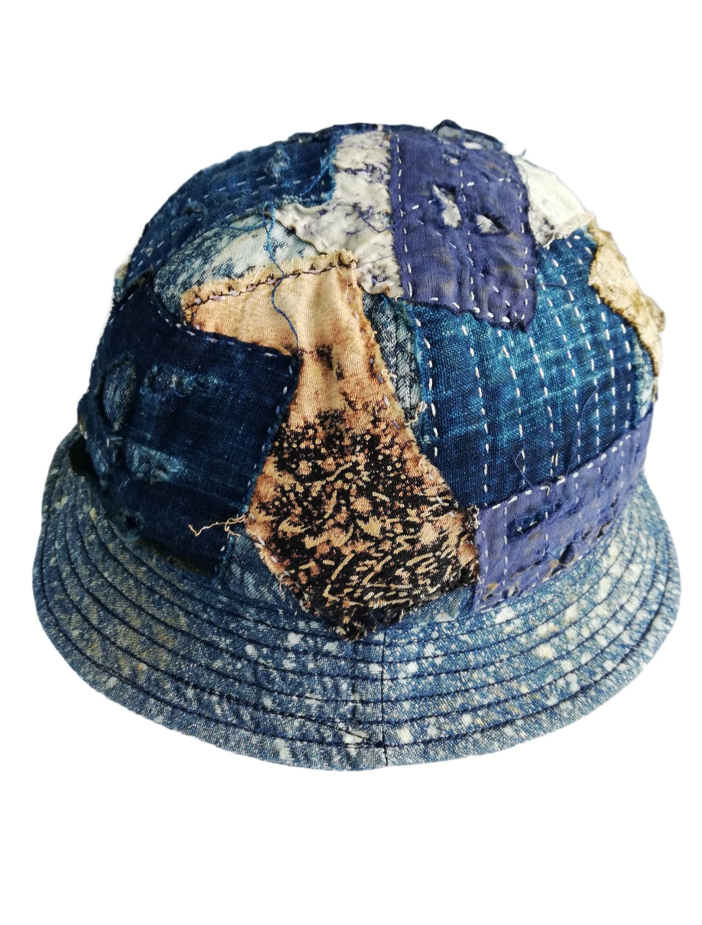 Japanese Brand 🔥Design Iconic Style Kapital Reversible Boro Bucket Hat Size ONE SIZE - 12 Thumbnail
