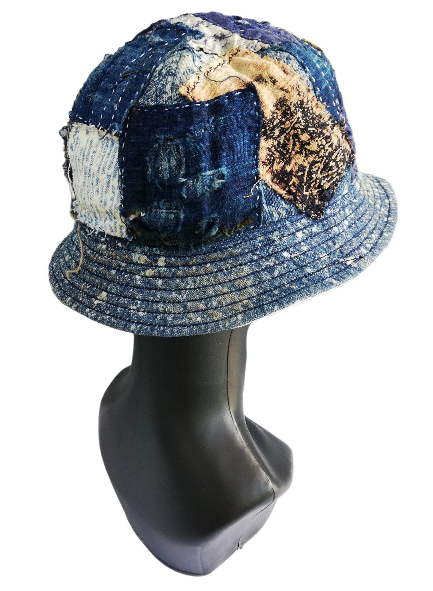 Japanese Brand 🔥Design Iconic Style Kapital Reversible Boro Bucket Hat Size ONE SIZE - 6 Thumbnail