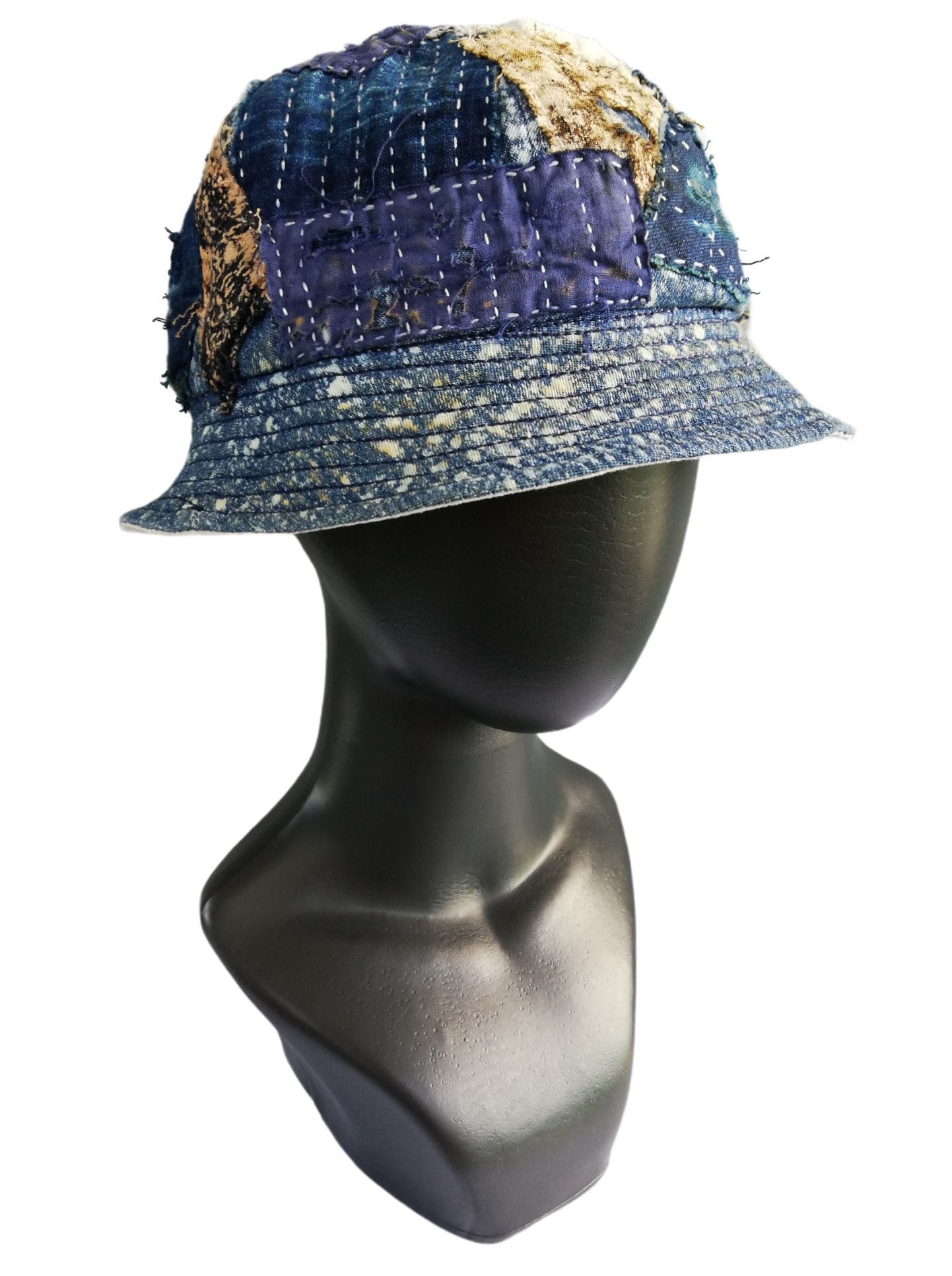Japanese Brand 🔥Design Iconic Style Kapital Reversible Boro Bucket Hat Size ONE SIZE - 8 Thumbnail