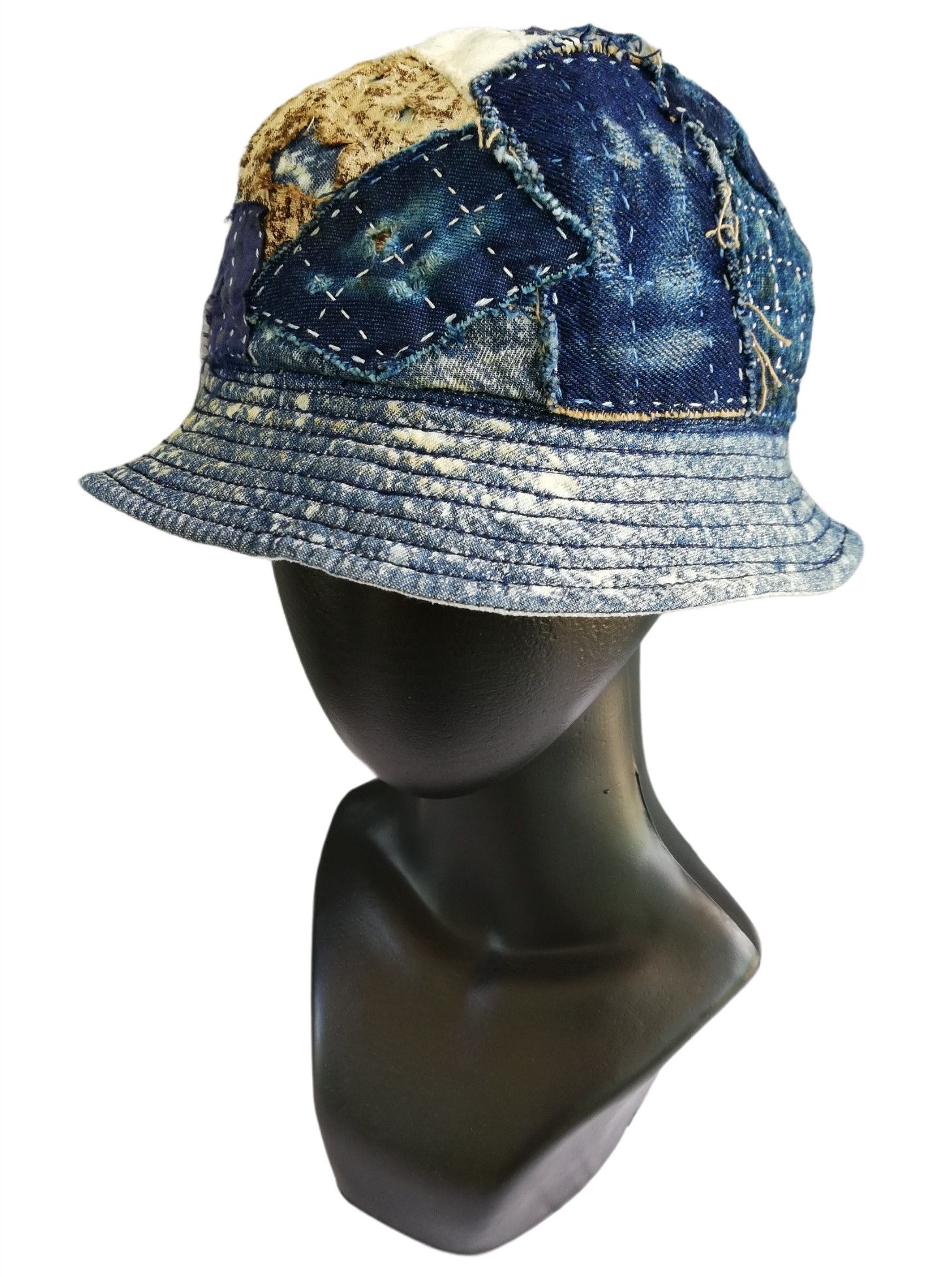 Japanese Brand 🔥Design Iconic Style Kapital Reversible Boro Bucket Hat Size ONE SIZE - 2 Thumbnail