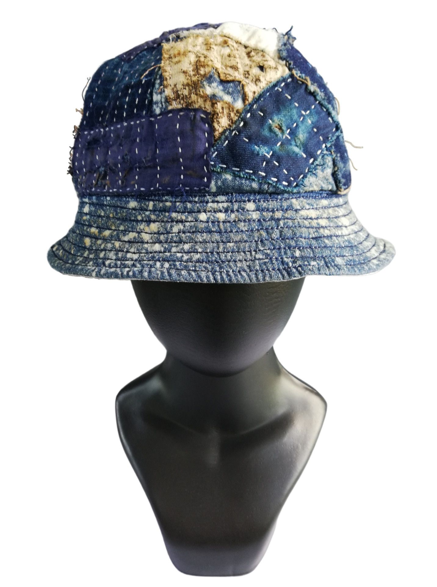 Japanese Brand 🔥Design Iconic Style Kapital Reversible Boro Bucket Hat Size ONE SIZE - 9 Thumbnail