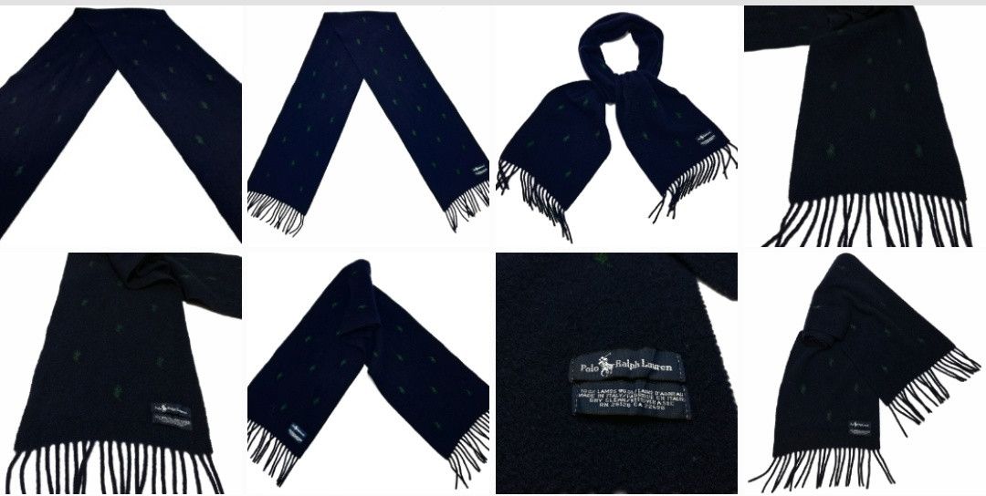 Polo Ralph Lauren × Ralph Lauren 🔥P.R.L.100% Lamb Wool Made In Italy Scarves Muffler Size ONE SIZE - 8 Thumbnail