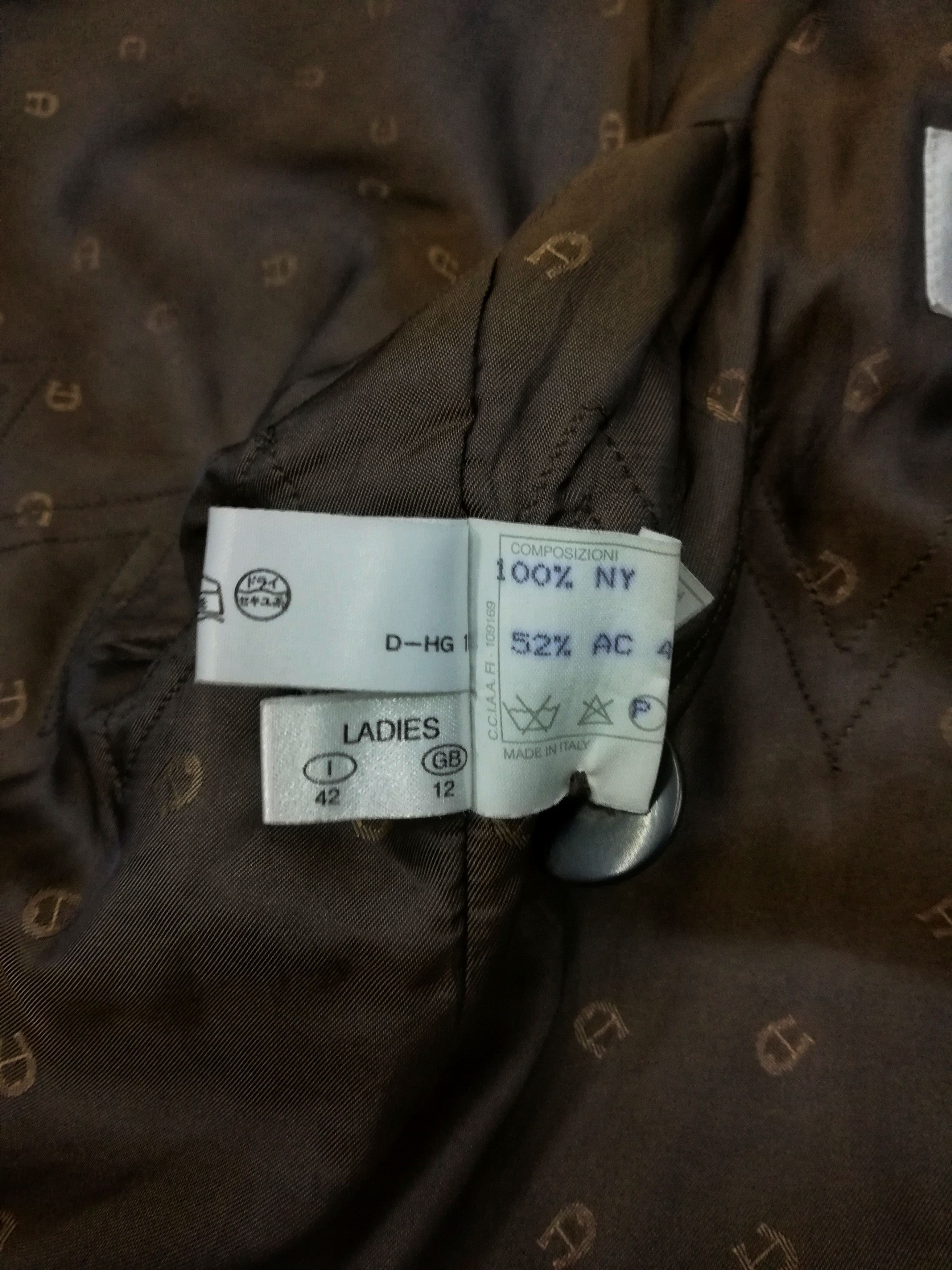 Aigner × Designer 🔥Aigner Double Breasted Monogram Long Coat Made In Italy🔥 Size US S / EU 44-46 / 1 - 6 Thumbnail