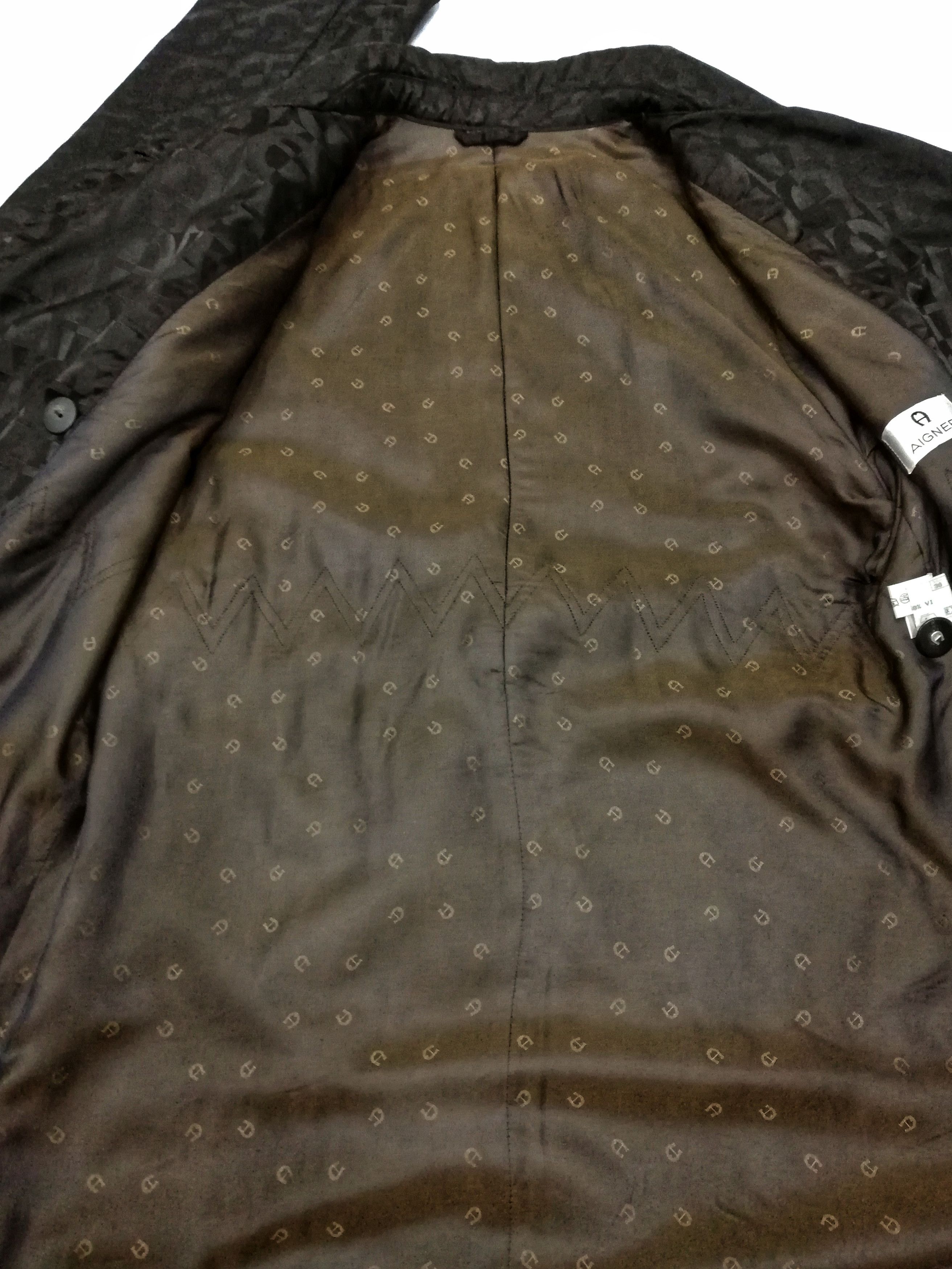 Aigner × Designer 🔥Aigner Double Breasted Monogram Long Coat Made In Italy🔥 Size US S / EU 44-46 / 1 - 4 Thumbnail