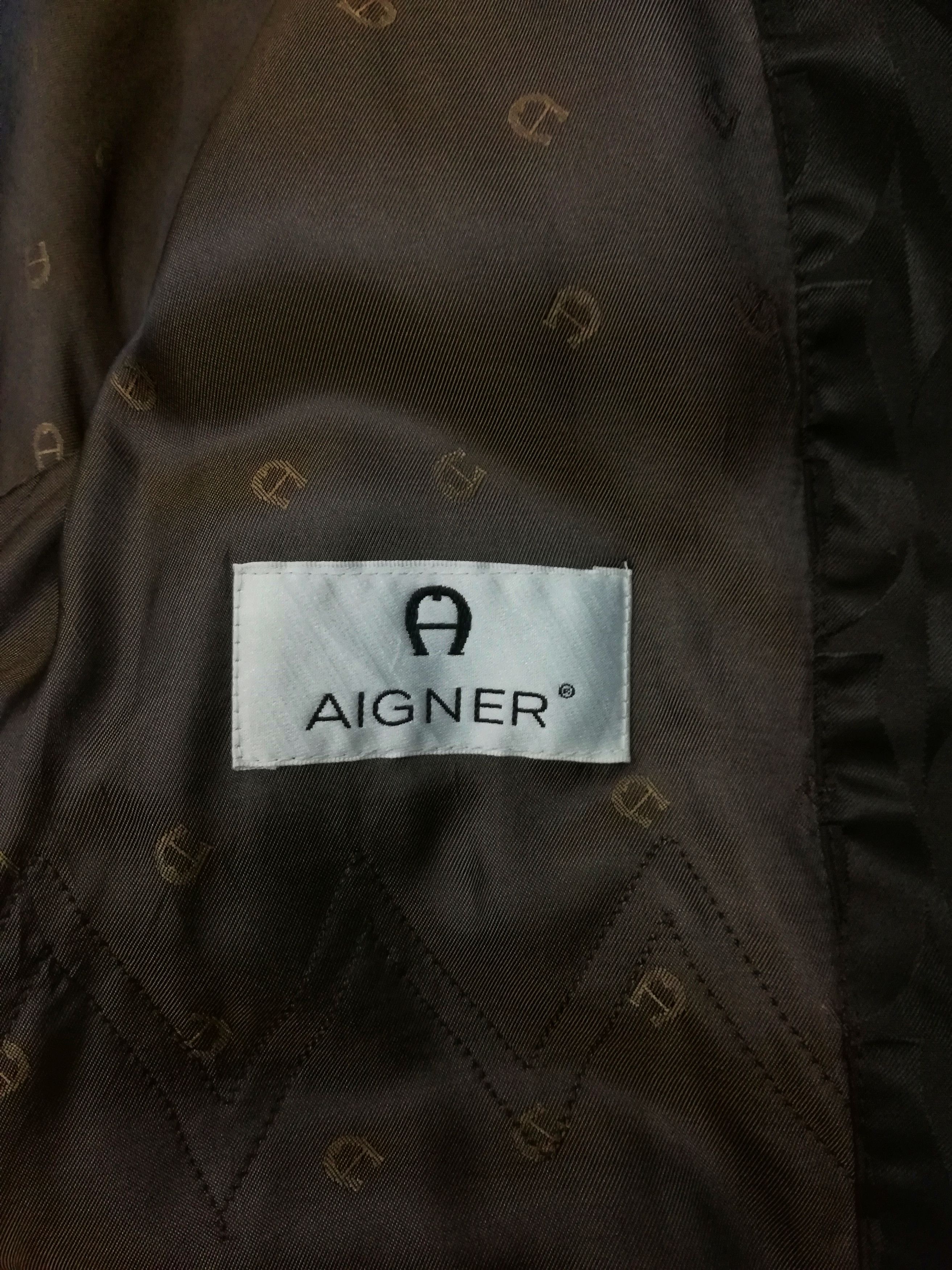 Aigner × Designer 🔥Aigner Double Breasted Monogram Long Coat Made In Italy🔥 Size US S / EU 44-46 / 1 - 5 Thumbnail