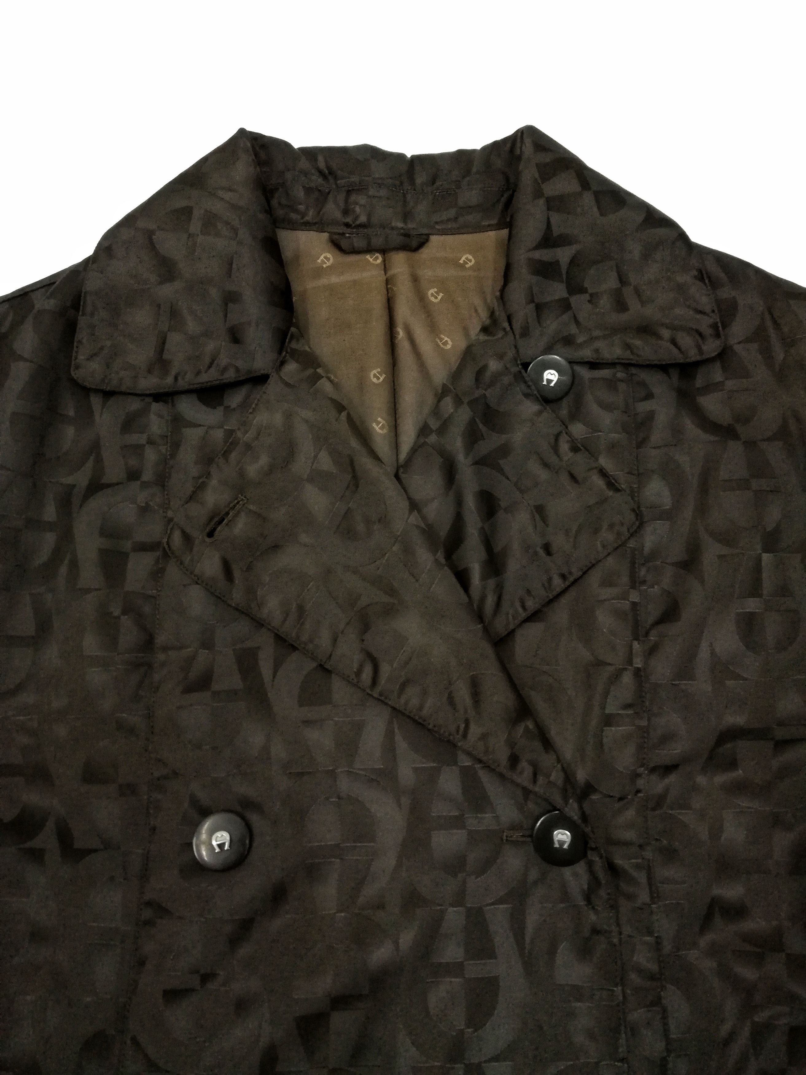 Aigner × Designer 🔥Aigner Double Breasted Monogram Long Coat Made In Italy🔥 Size US S / EU 44-46 / 1 - 11 Thumbnail