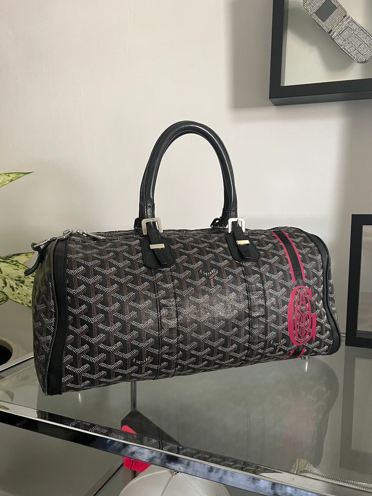 Goyard Hotel Du Parc Red Duffle Bag Extendable Travel Carry On Luggage  Boeing