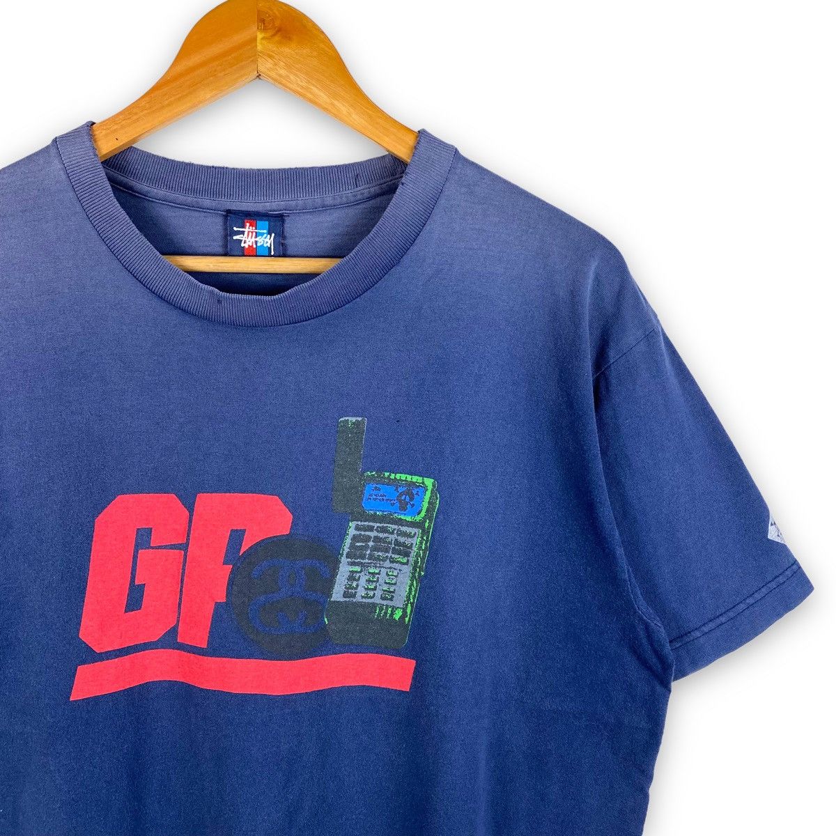 Stussy Vintage 90's STUSSY GPS Distressed Sunfaded Graphic Tee Size US L / EU 52-54 / 3 - 2 Thumbnail