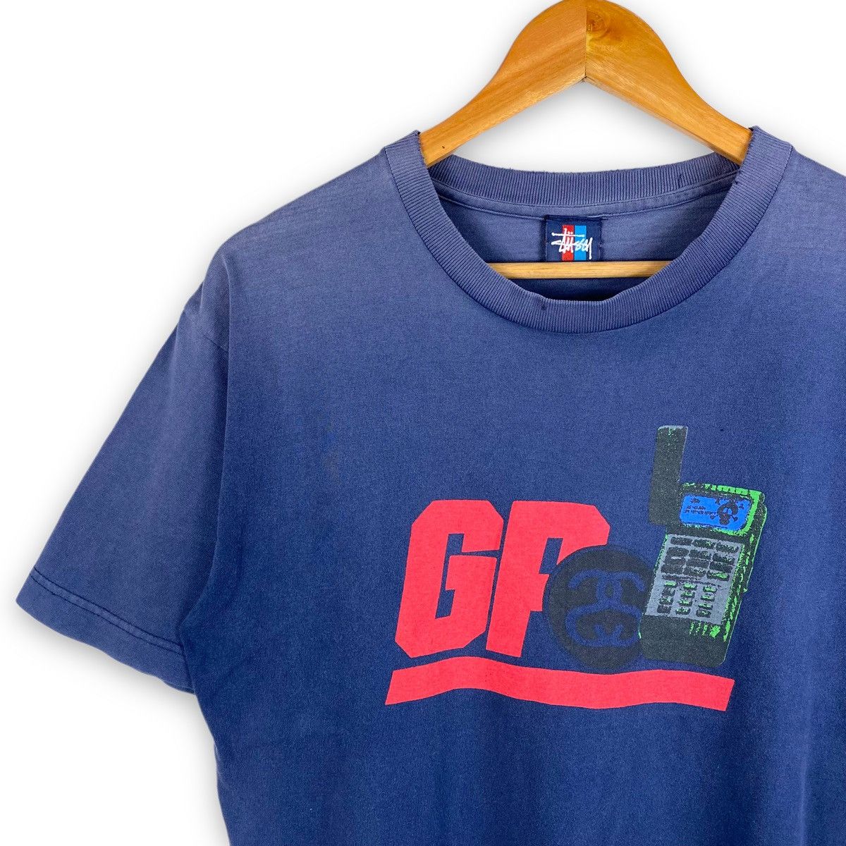 Stussy Vintage 90's STUSSY GPS Distressed Sunfaded Graphic Tee Size US L / EU 52-54 / 3 - 3 Thumbnail