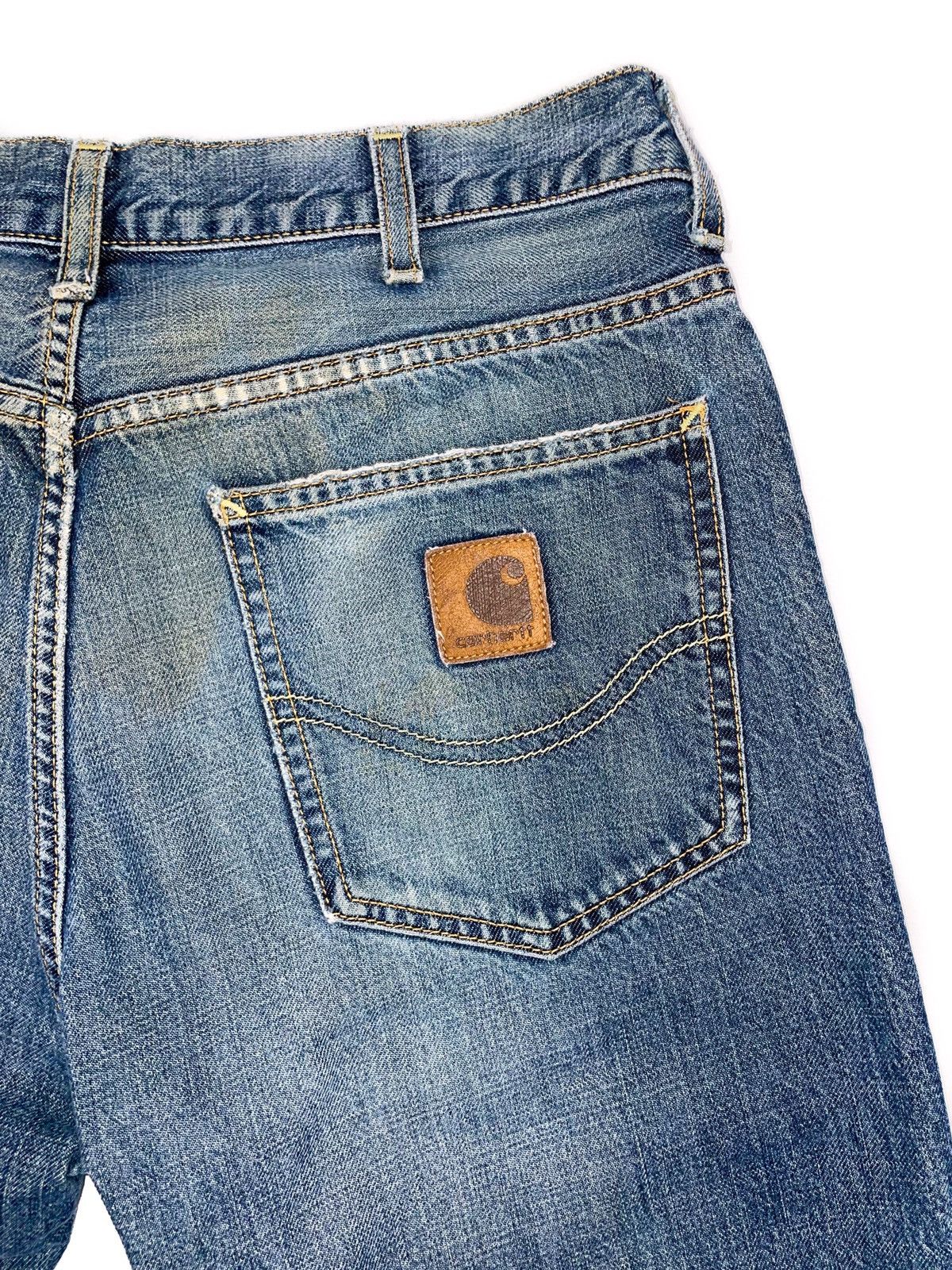 Carhartt 90s Vintage CARHARTT Distressed Trucker Denim Jeans GCS009 Size US 31 - 2 Thumbnail