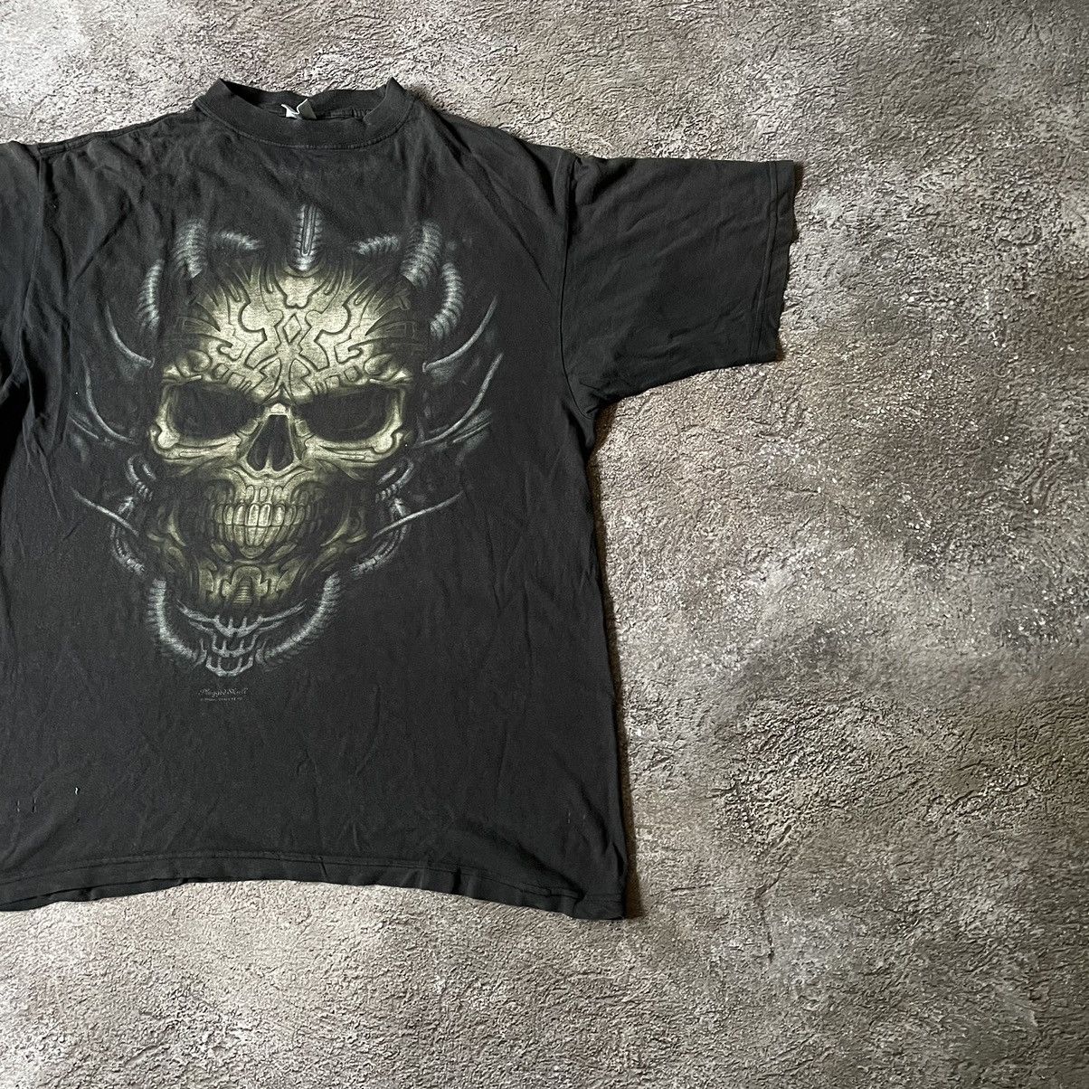 Vintage Vintage Y2K Skull Graphic Tee Dark Horror Grunge Streetwear Size US XL / EU 56 / 4 - 3 Thumbnail